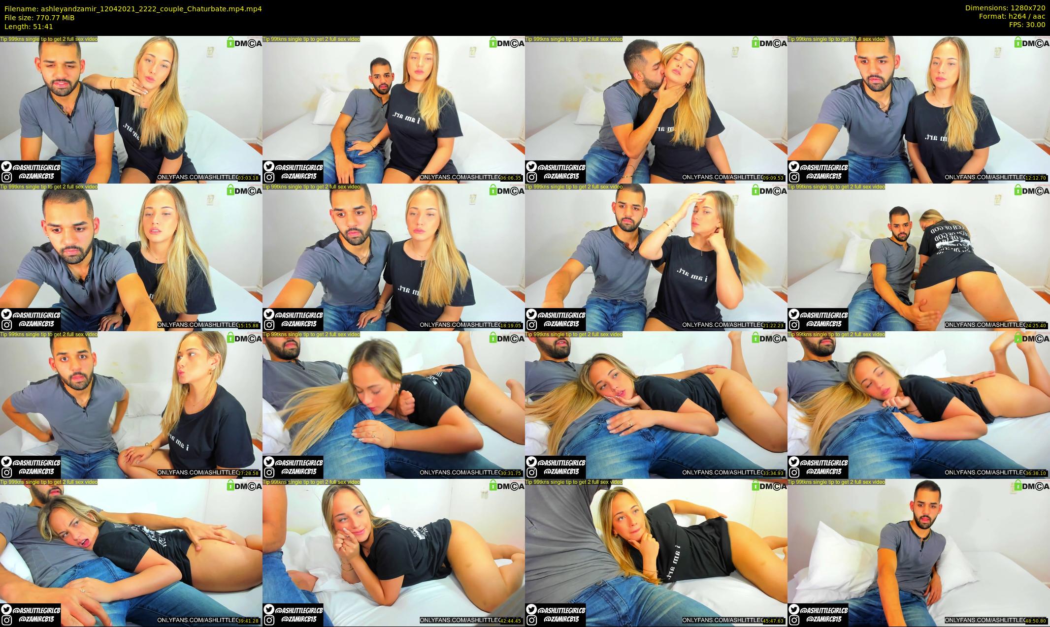 ashleyandzamir — 52 minute Chaturbate couple cam show recording, 720p, Apr 12, 2021