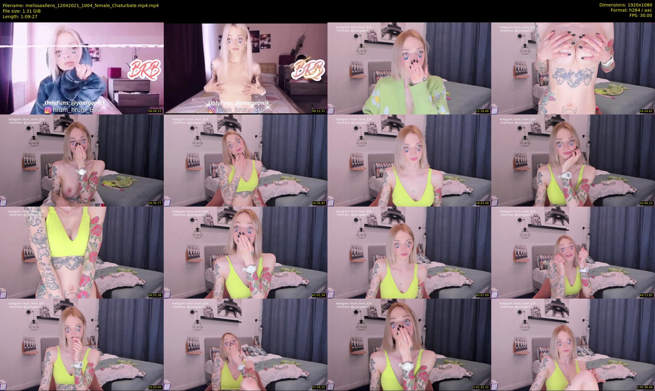 melissaallens — 70 minute Chaturbate female cam show recording, 1080p, Apr 12, 2021
