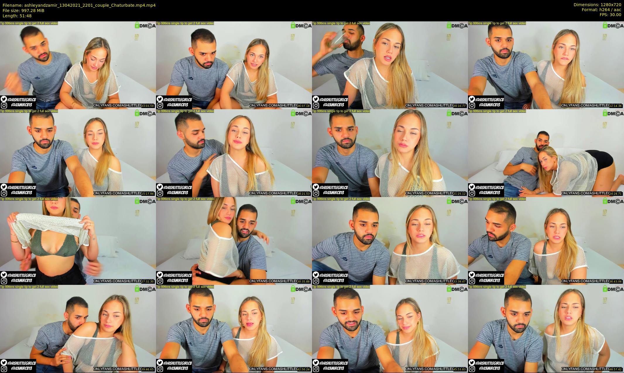 ashleyandzamir — 52 minute Chaturbate couple cam show recording, 720p, Apr 13, 2021