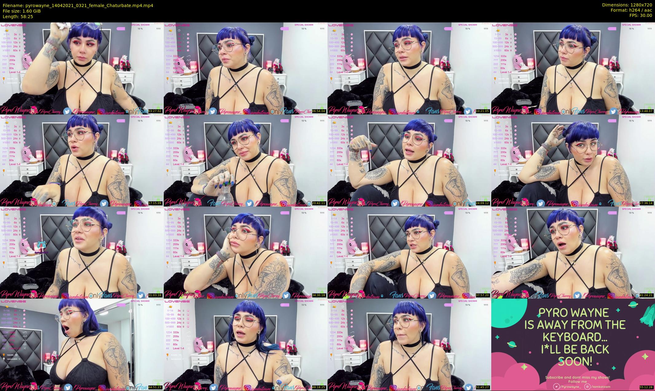 pyrowayne — 59 minute Chaturbate female cam show recording, 720p, Apr 14, 2021