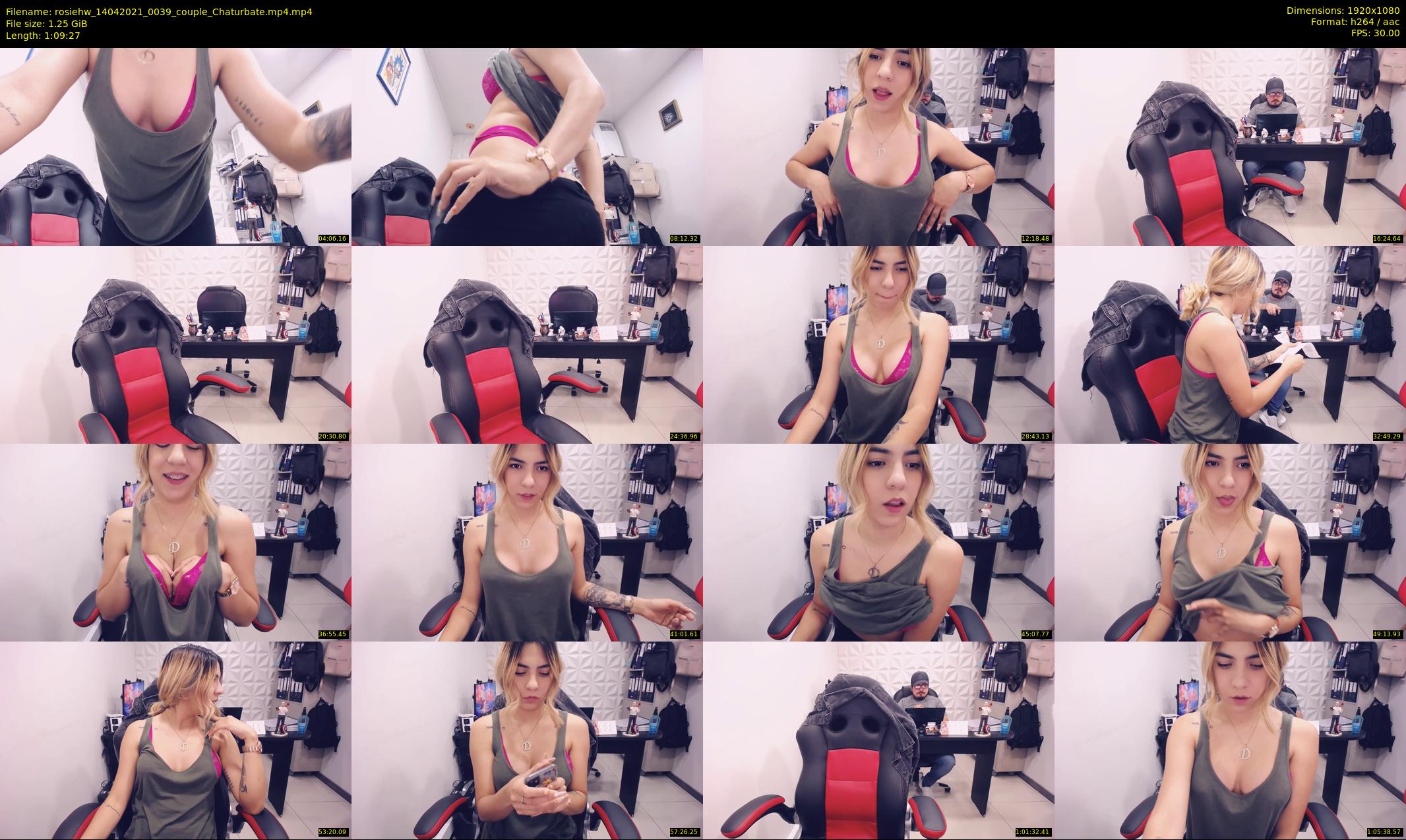 rosiehw — 70 minute Chaturbate couple cam show recording, 1080p, Apr 14, 2021