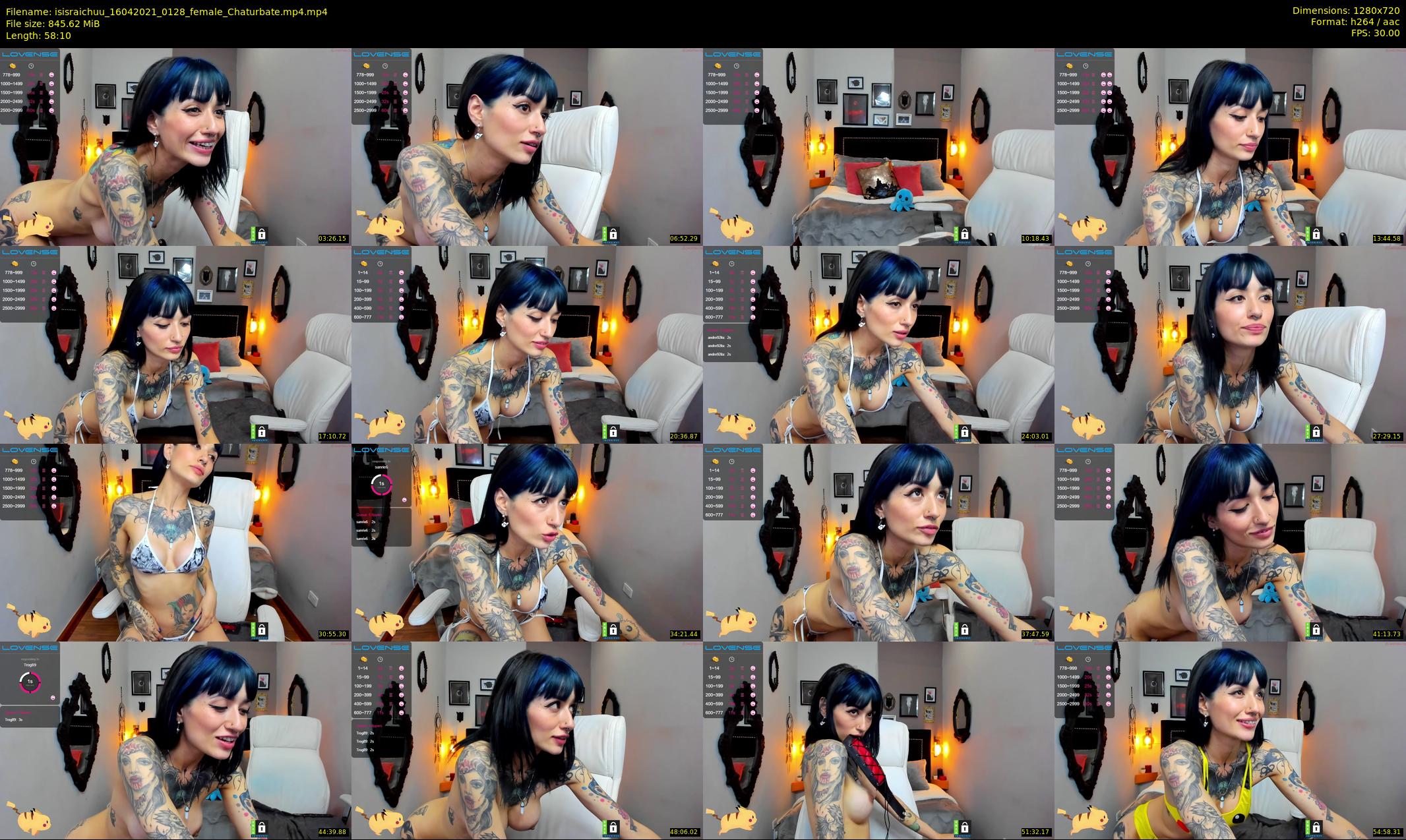 isisraichuu — 59 minute Chaturbate female cam show recording, 720p, Apr 16, 2021