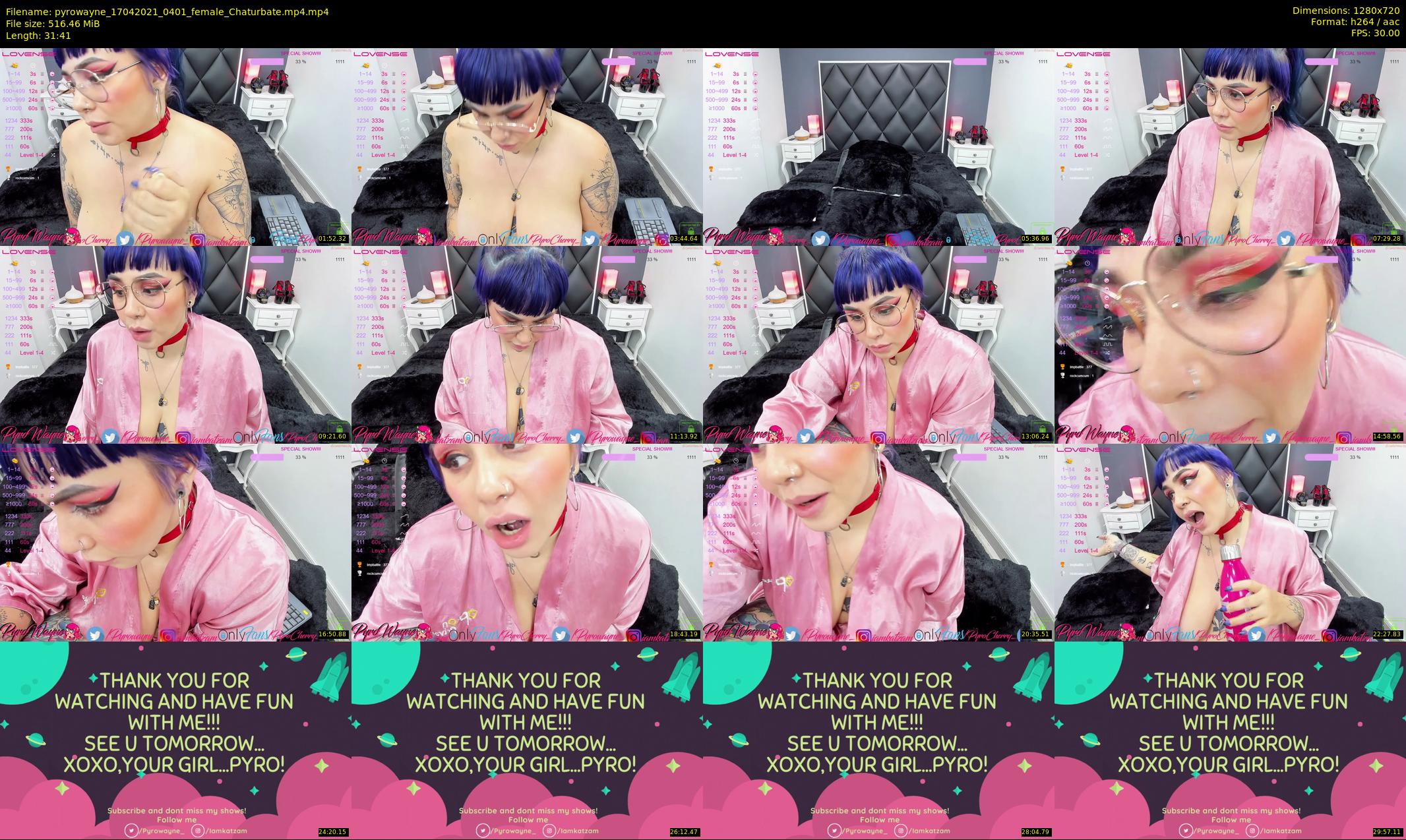 pyrowayne — 32 minute Chaturbate female cam show recording, 720p, Apr 17, 2021