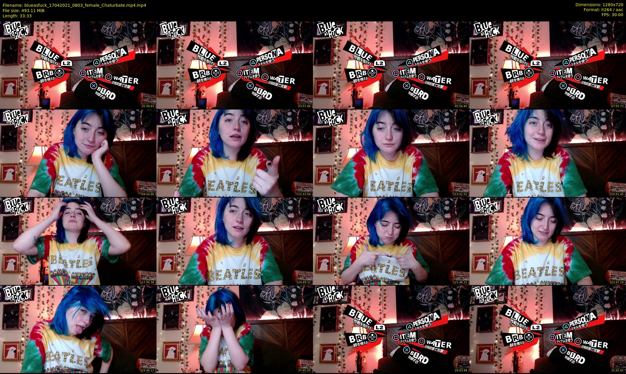 blueasfuck — 34 minute Chaturbate female cam show recording, 720p, Apr 17, 2021