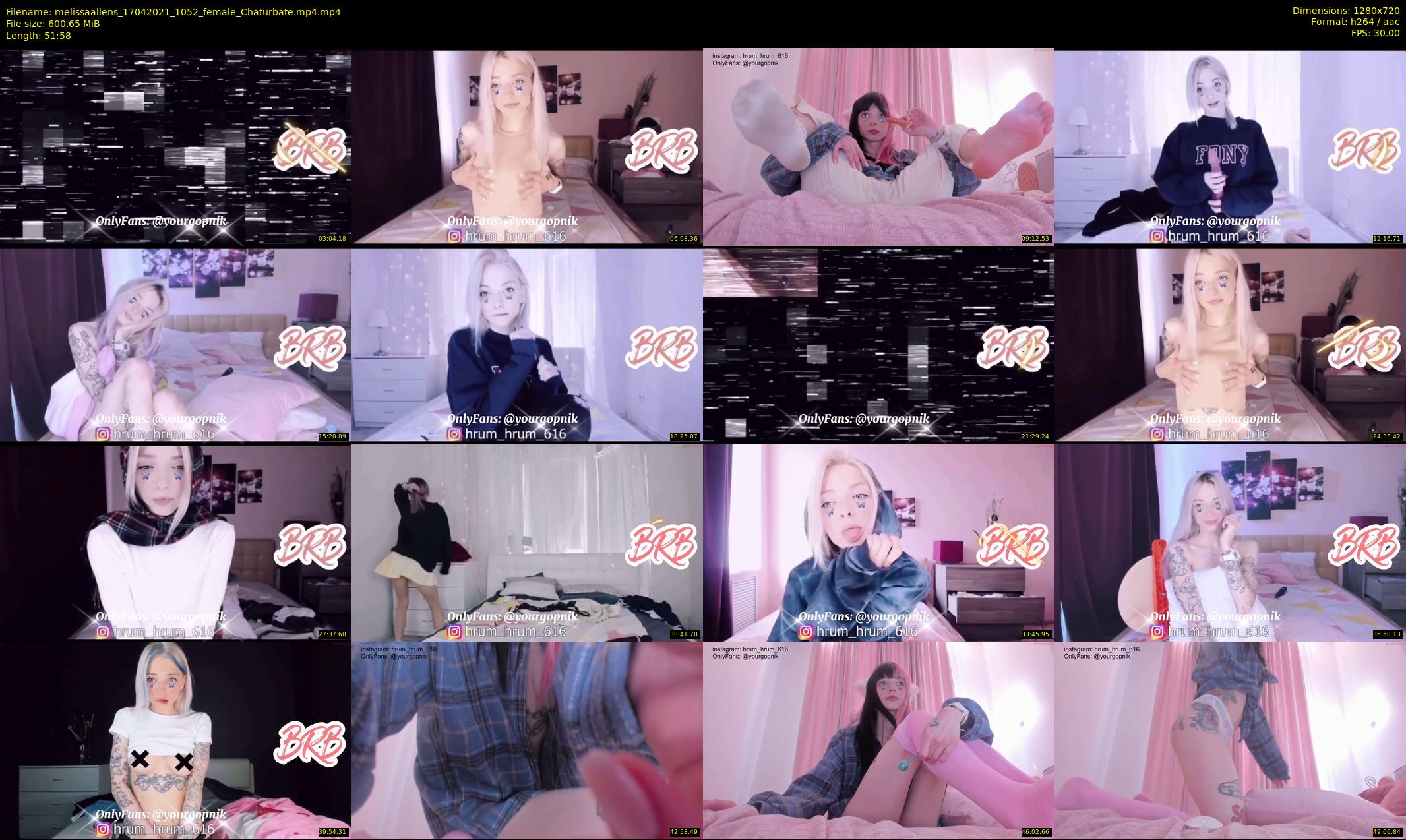 melissaallens — 52 minute Chaturbate female cam show recording, 720p, Apr 17, 2021