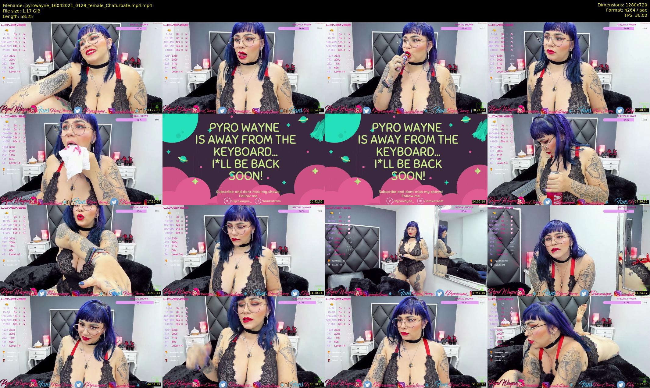 pyrowayne — 59 minute Chaturbate female cam show recording, 720p, Apr 16, 2021
