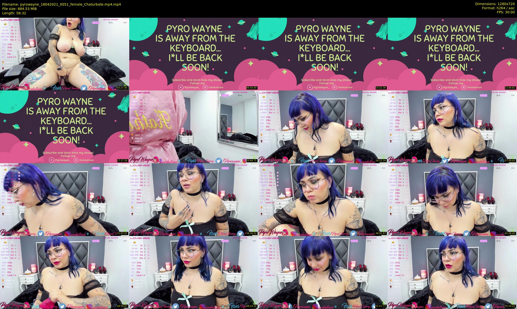 pyrowayne — 59 minute Chaturbate female cam show recording, 720p, Apr 18, 2021