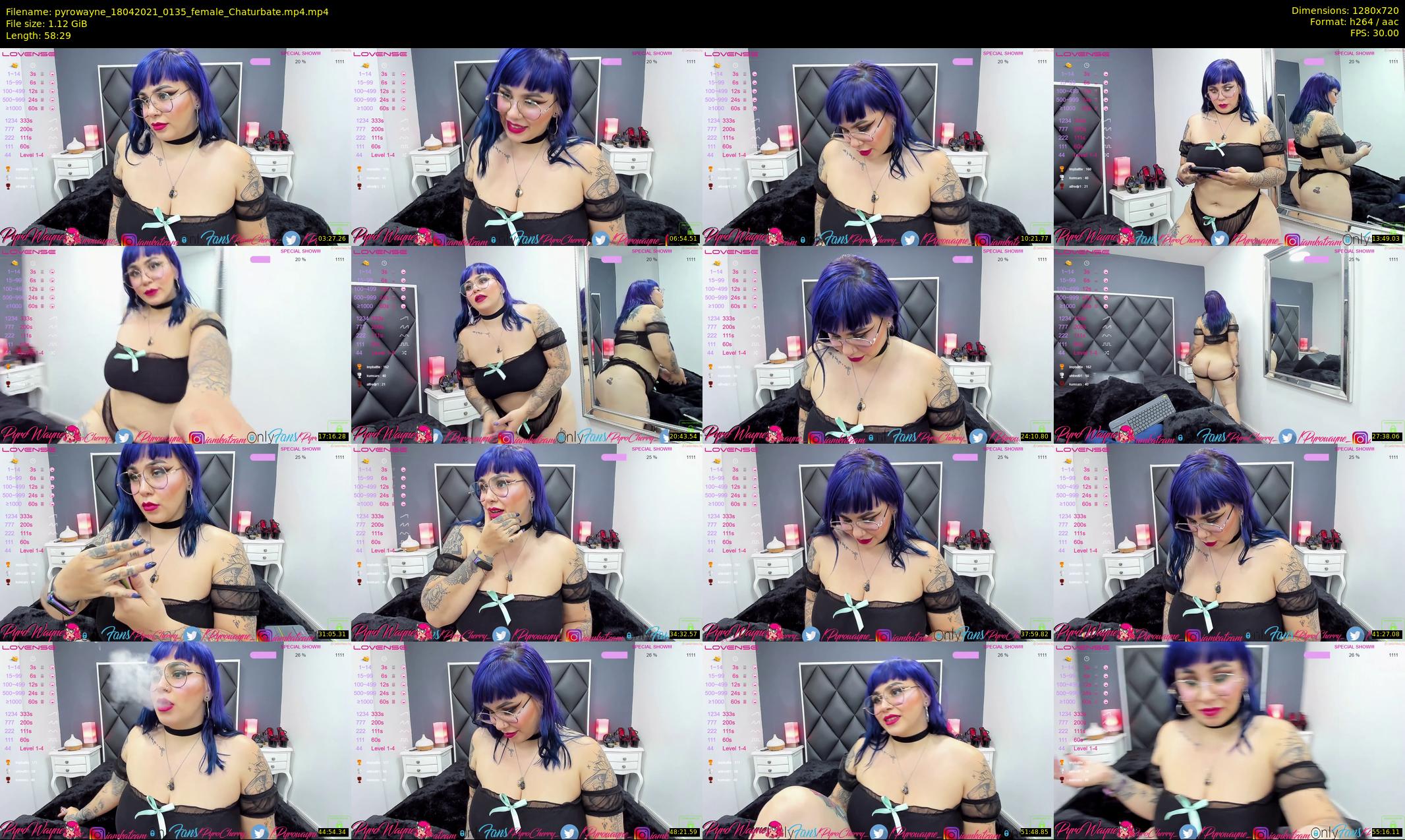 pyrowayne — 59 minute Chaturbate female cam show recording, 720p, Apr 18, 2021