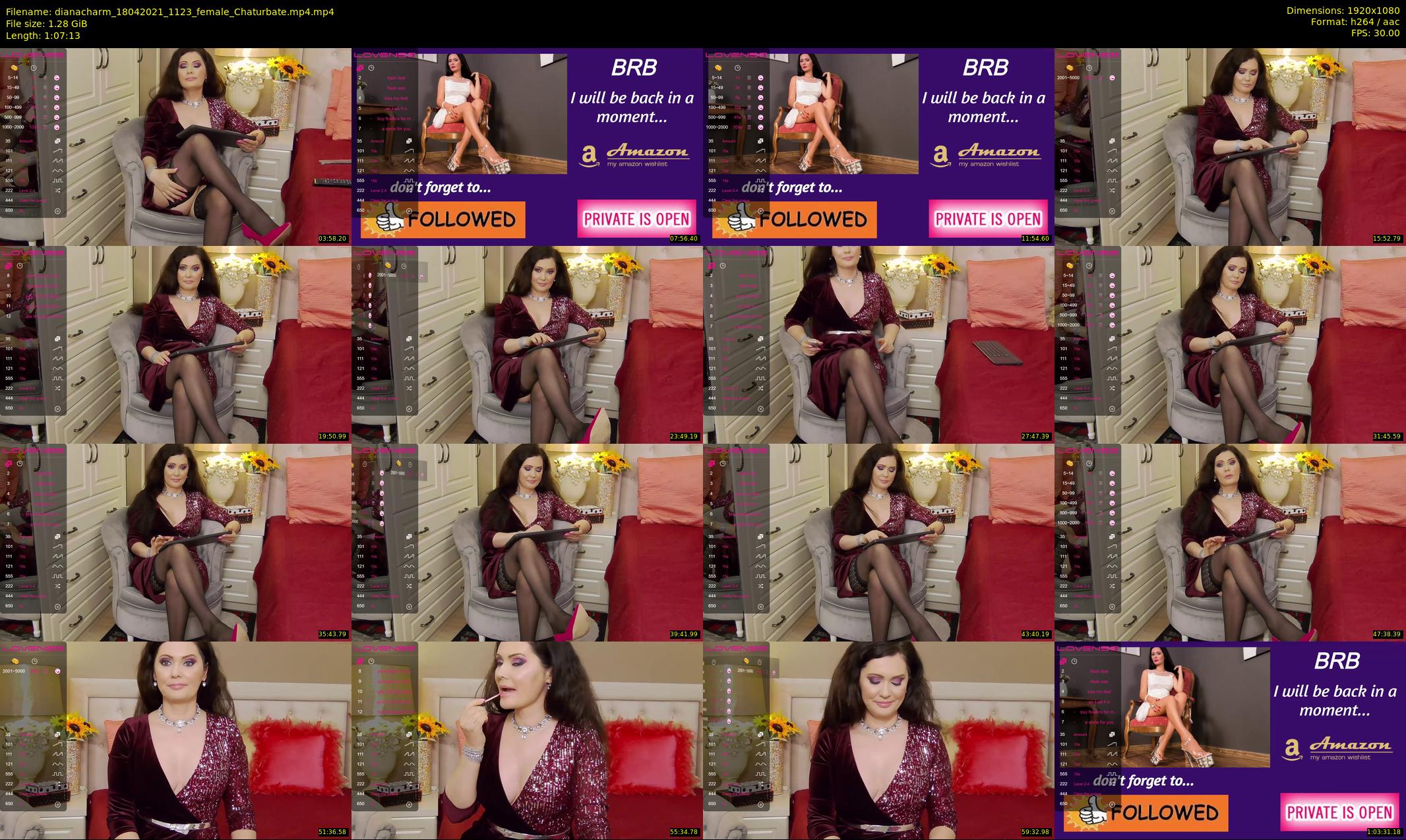 dianacharm — 68 minute Chaturbate female cam show recording, 1080p, Apr 18, 2021