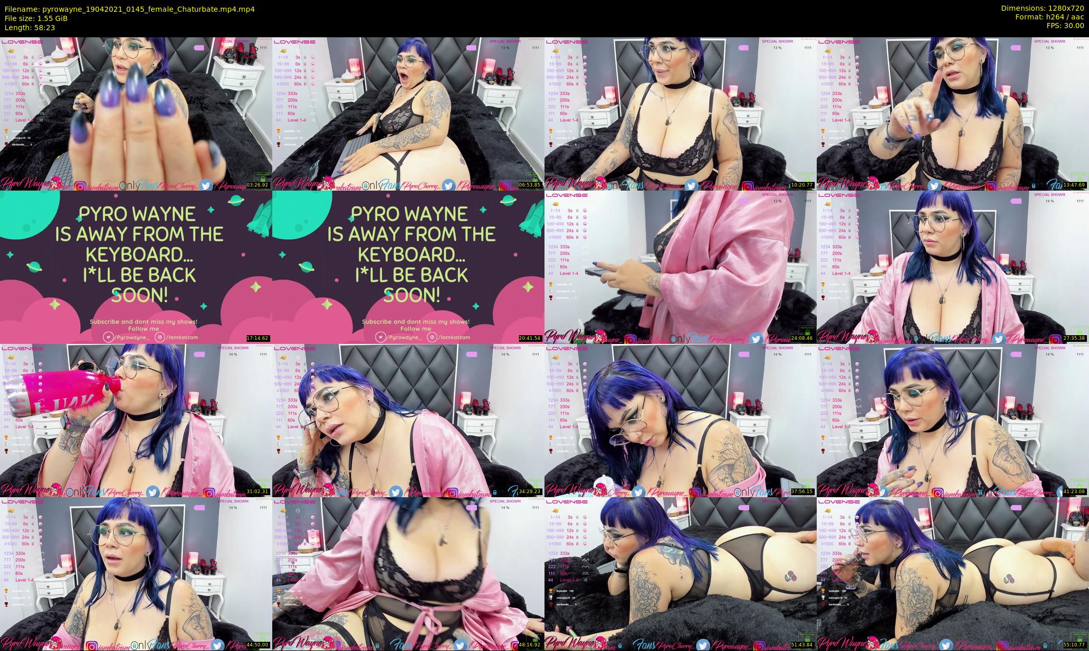 pyrowayne — 59 minute Chaturbate female cam show recording, 720p, Apr 19, 2021