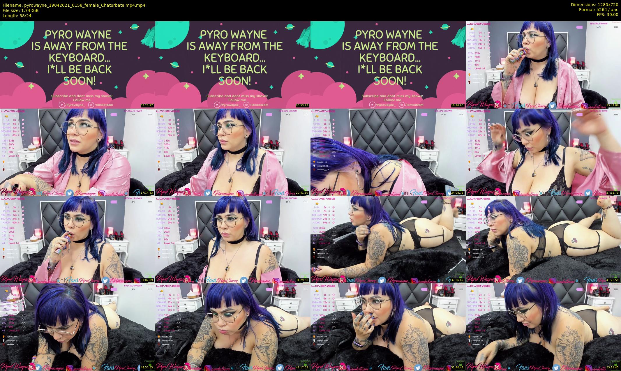 pyrowayne — 59 minute Chaturbate female cam show recording, 720p, Apr 19, 2021