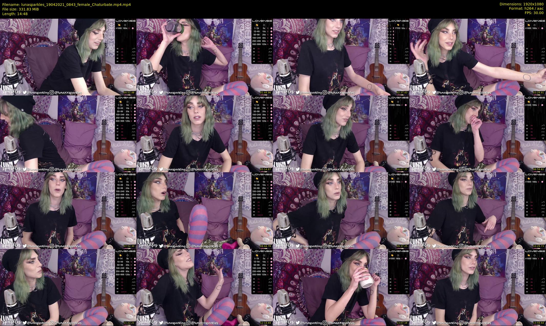 lunasparkles — 15 minute Chaturbate female cam show recording, 1080p, Apr 19, 2021
