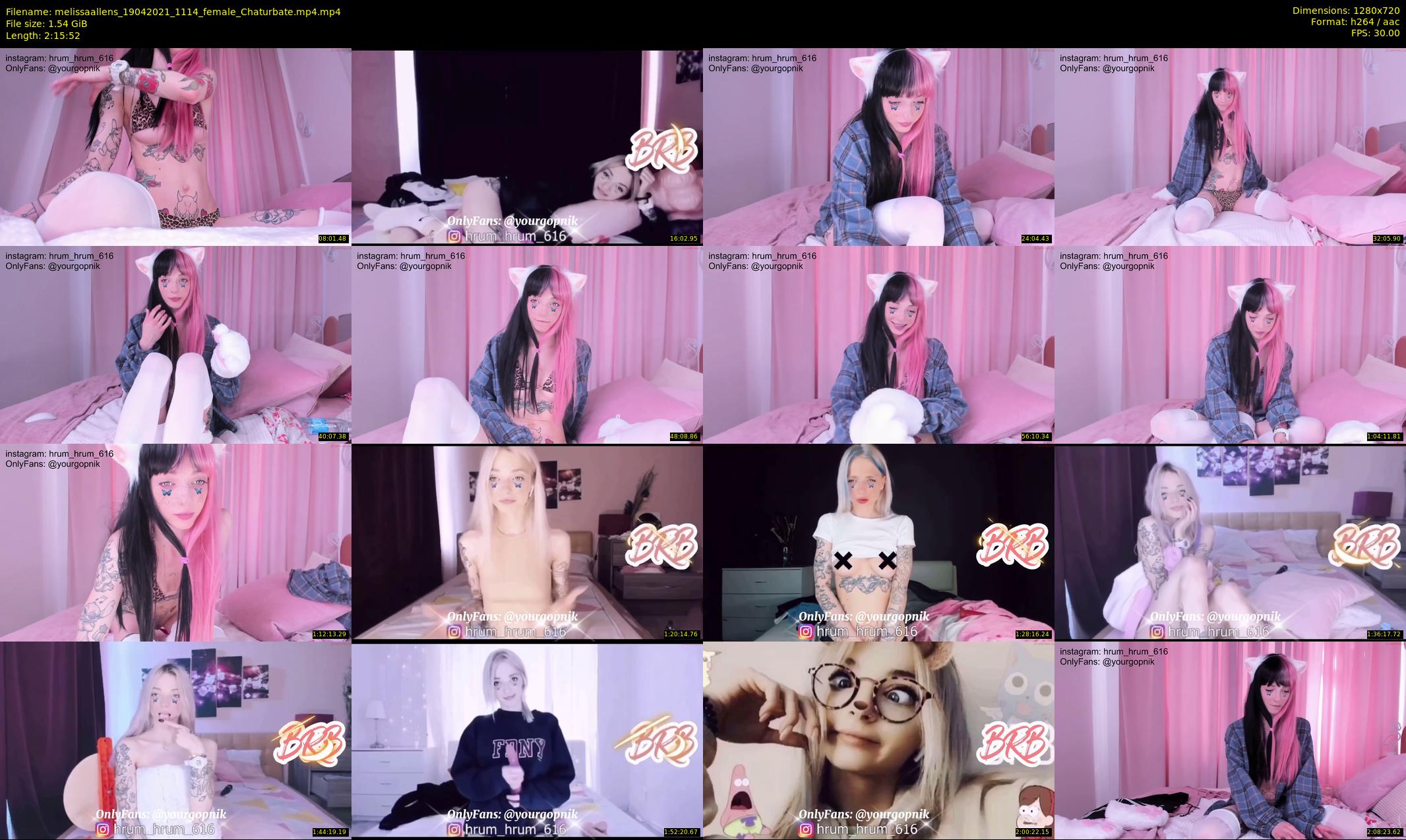 melissaallens — 136 minute Chaturbate female cam show recording, 720p, Apr 19, 2021