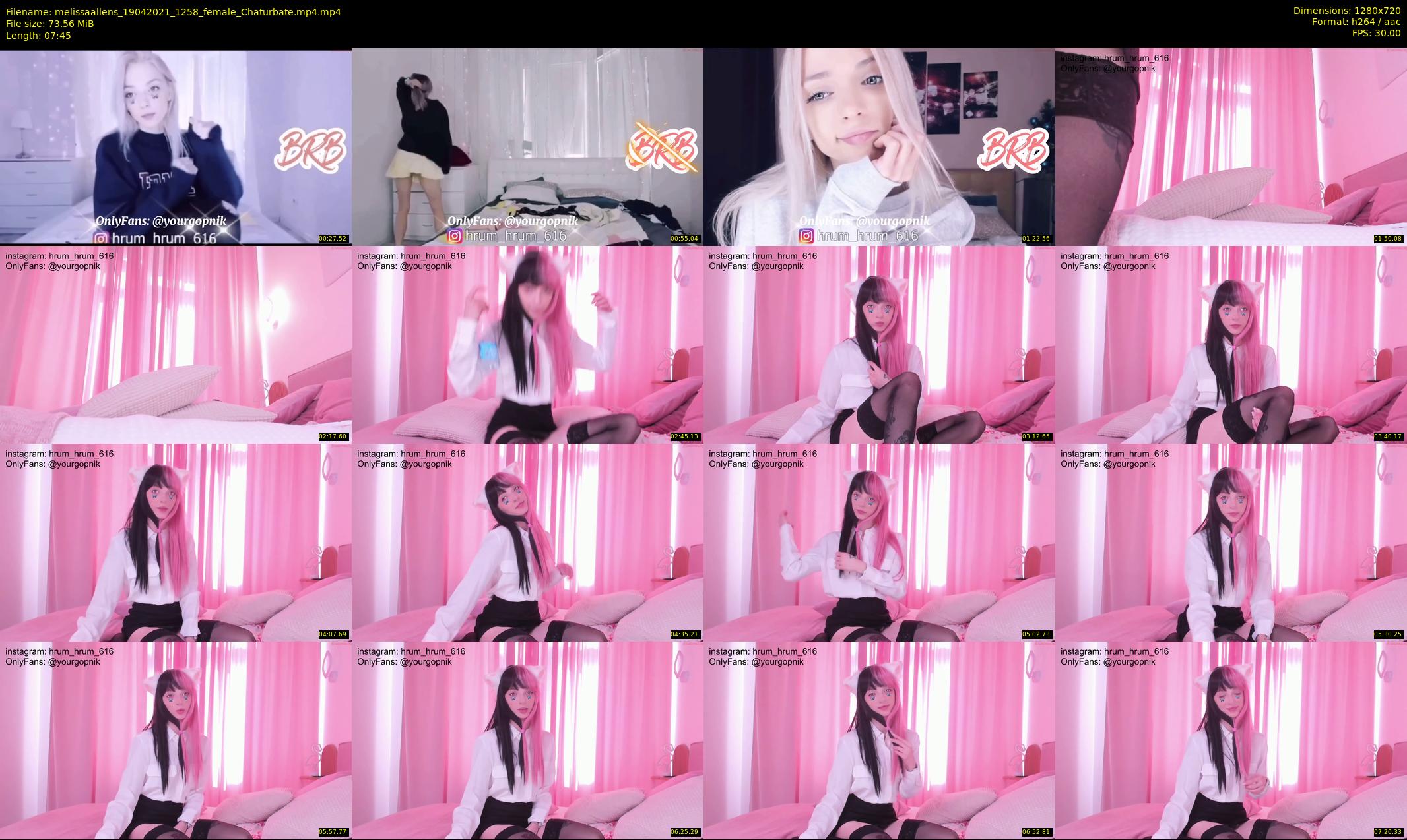 melissaallens — 8 minute Chaturbate female cam show recording, 720p, Apr 19, 2021