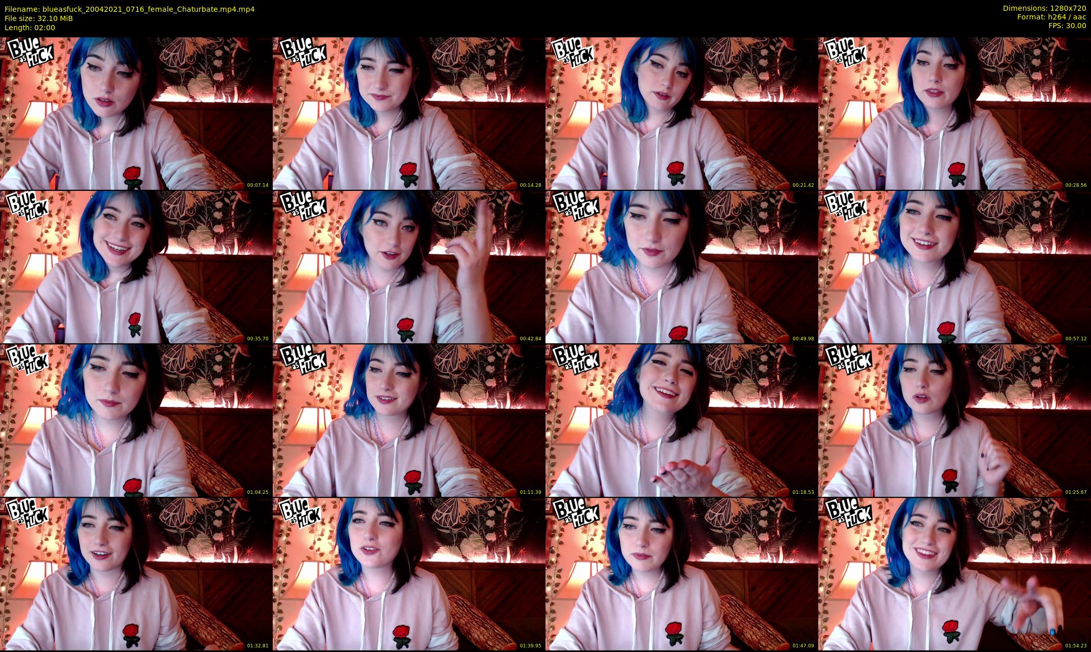 blueasfuck — 2 minute Chaturbate female cam show recording, 720p, Apr 20, 2021