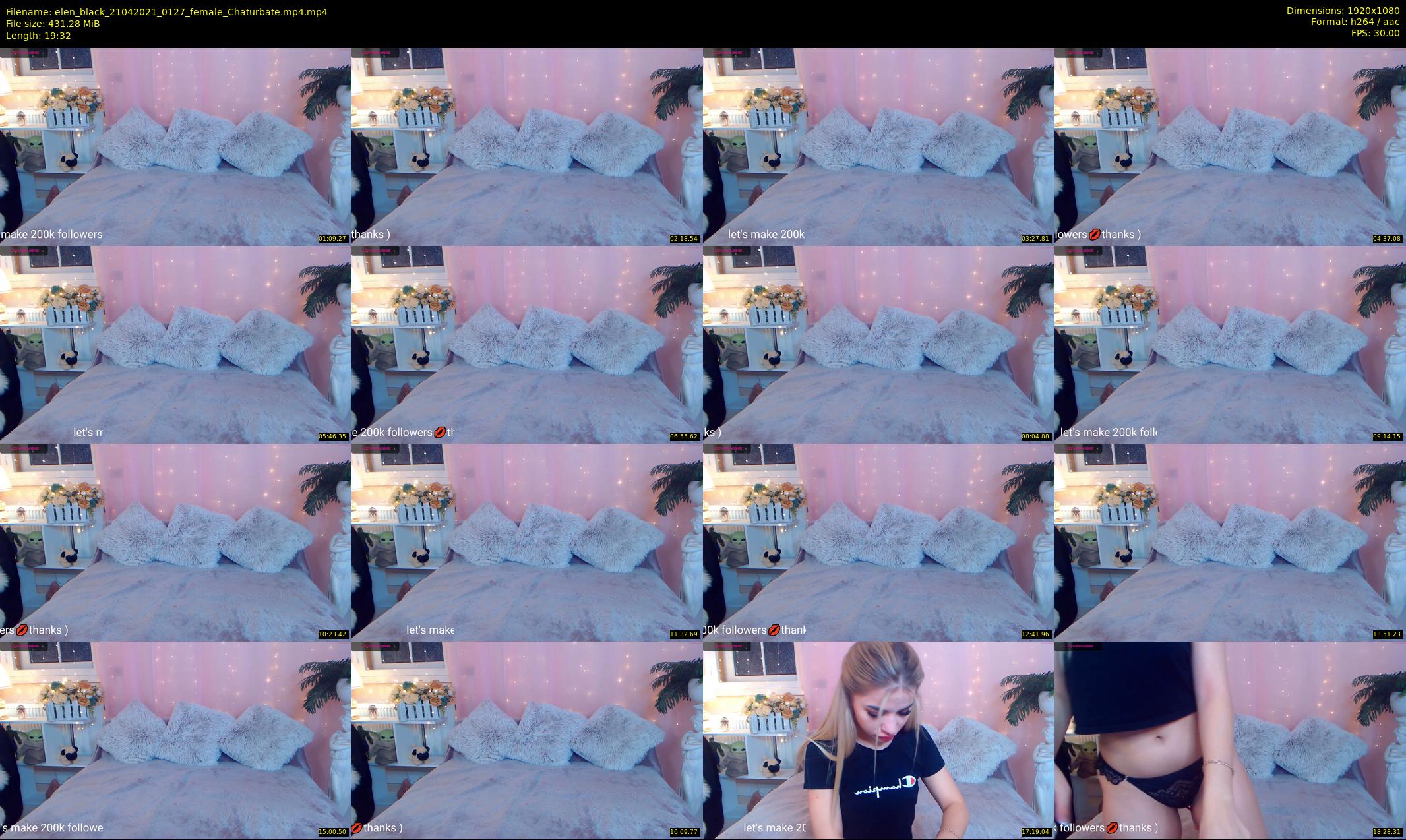 elen_black — 20 minute Chaturbate female cam show recording, 1080p, Apr 21, 2021