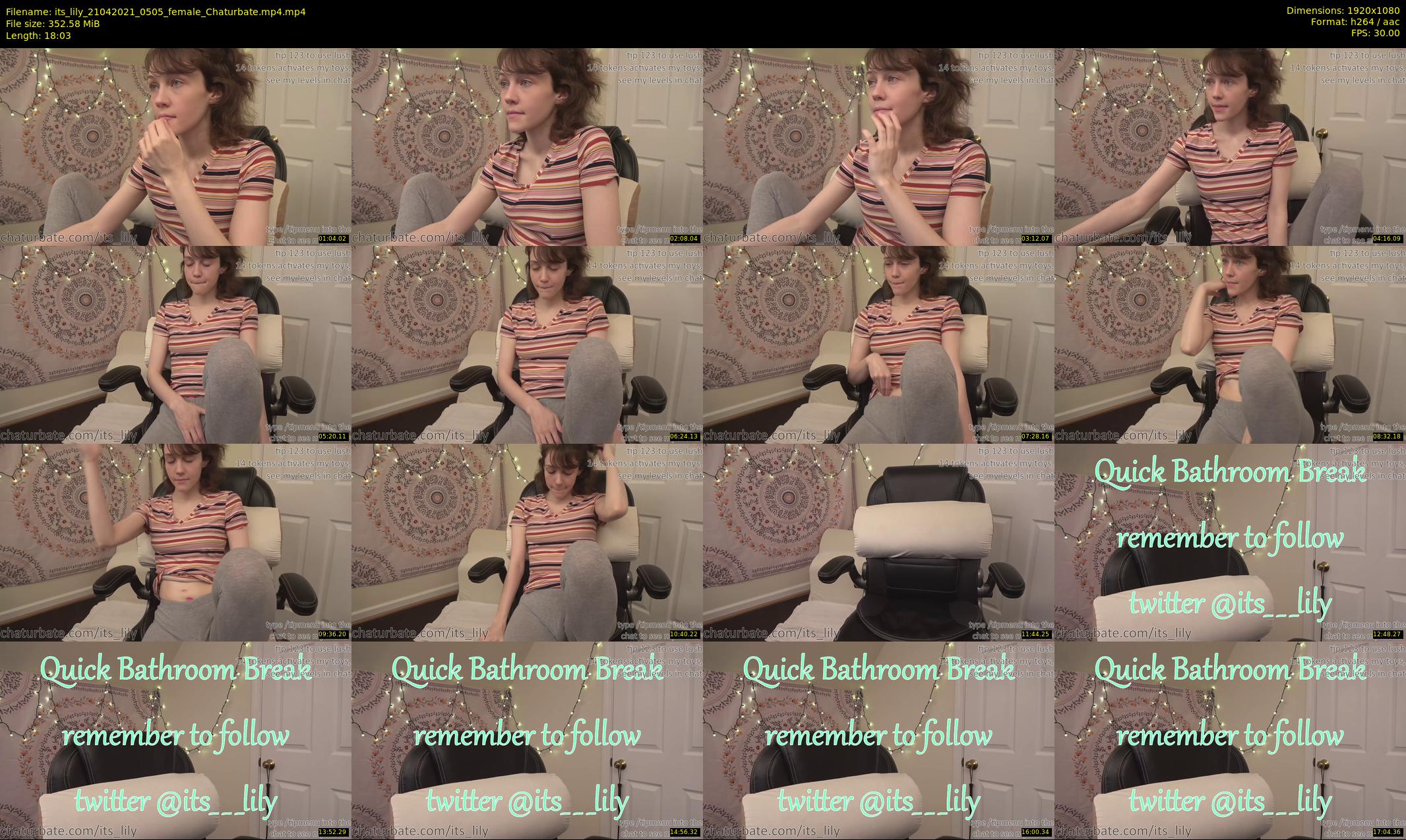 its_lily — 19 minute Chaturbate female cam show recording, 1080p, Apr 21, 2021