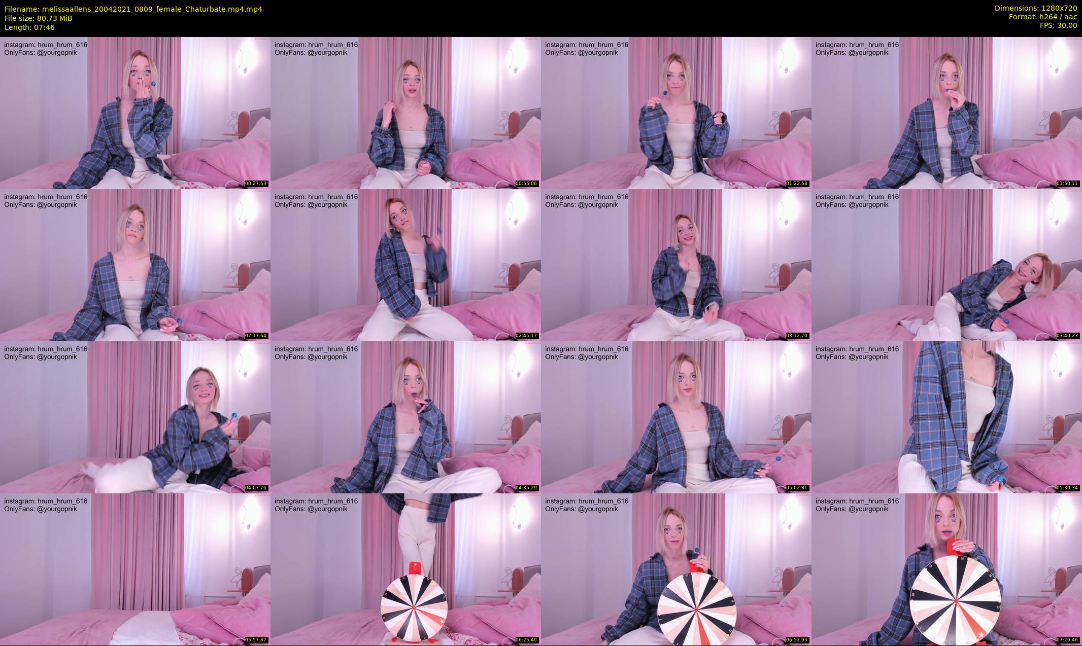 melissaallens — 8 minute Chaturbate female cam show recording, 720p, Apr 20, 2021