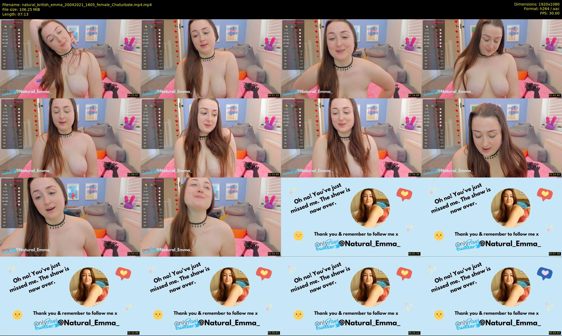 natural_british_emma — 8 minute Chaturbate female cam show recording, 1080p, Apr 20, 2021