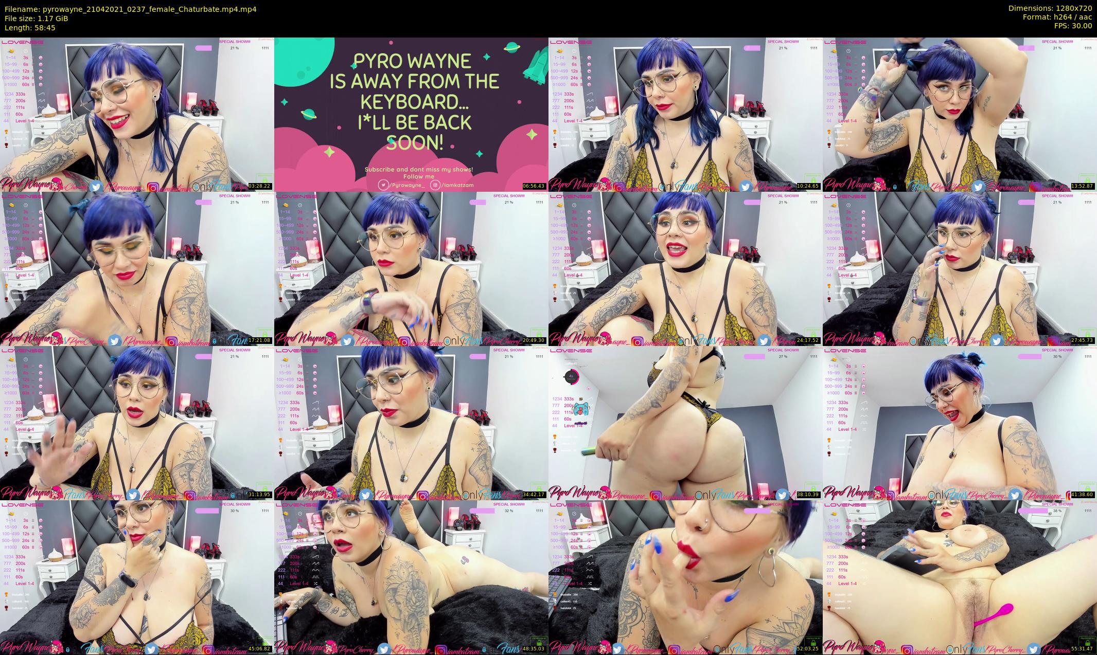 pyrowayne — 59 minute Chaturbate female cam show recording, 720p, Apr 21, 2021
