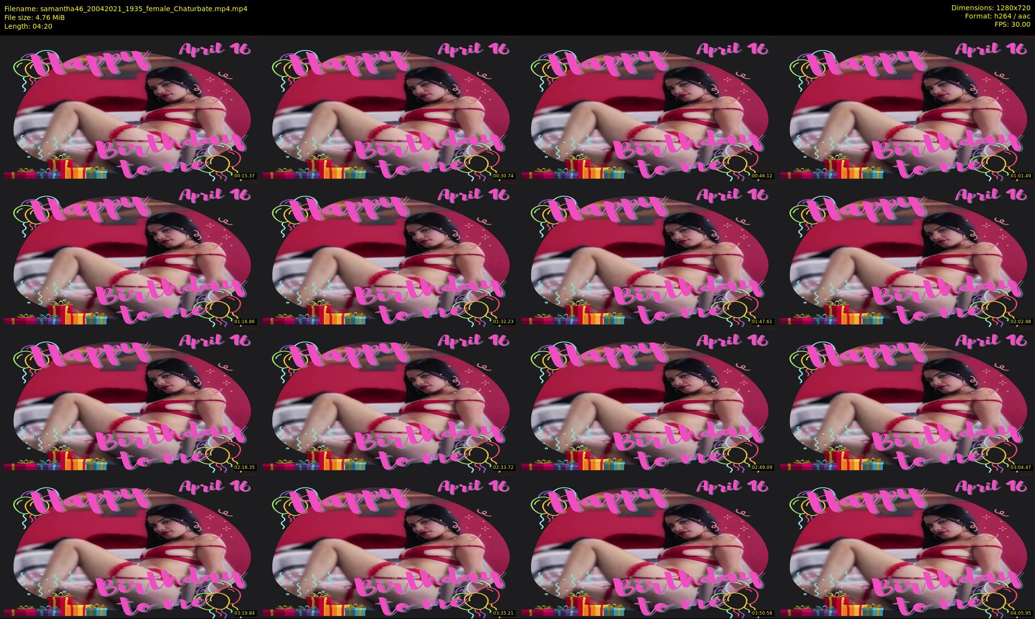 samantha46 — 5 minute Chaturbate female cam show recording, 720p, Apr 20, 2021