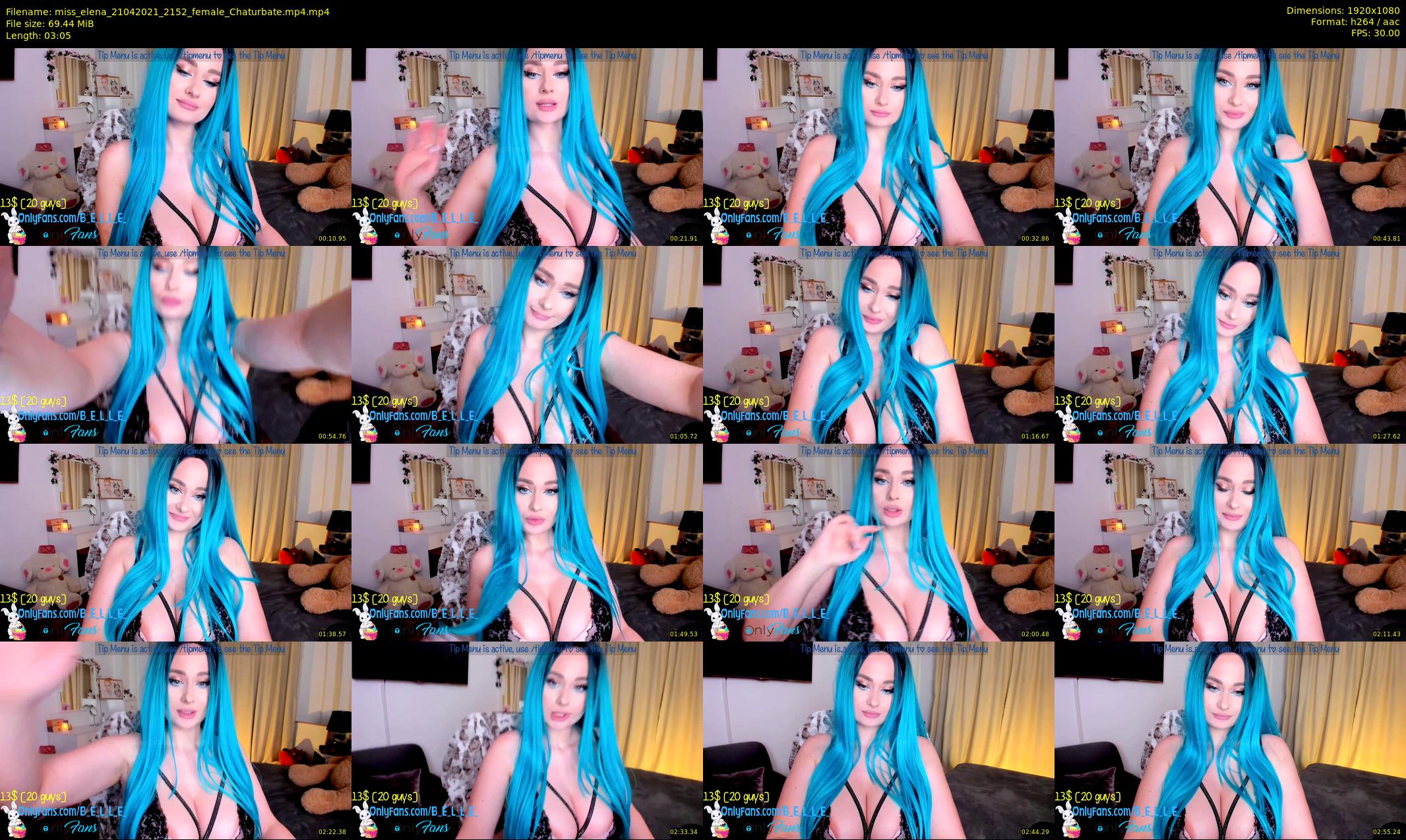 miss_elena — 4 minute Chaturbate female cam show recording, 1080p, Apr 21, 2021