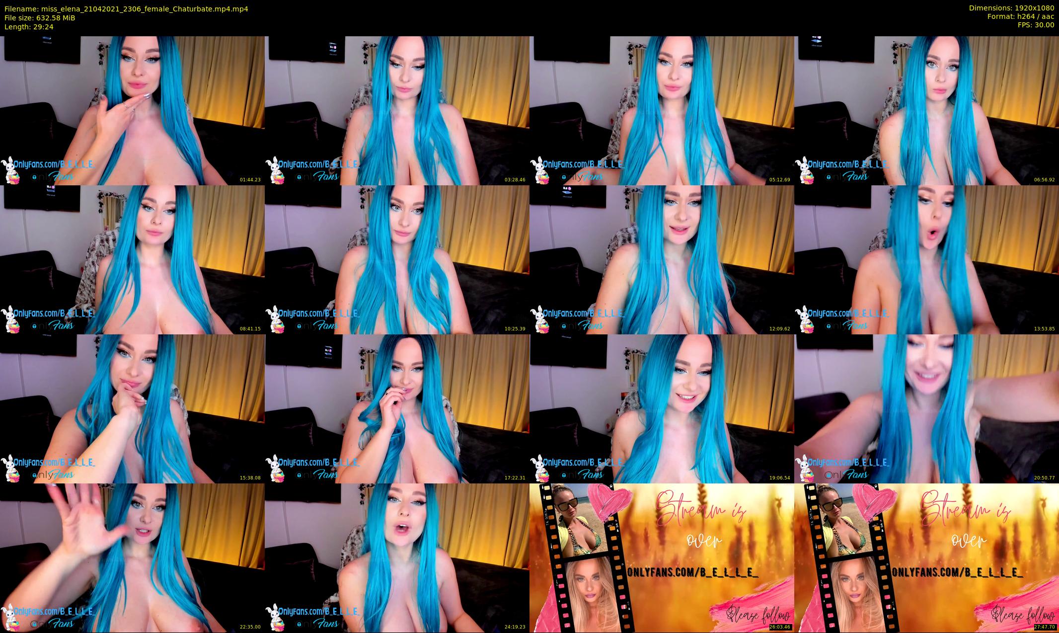 miss_elena — 30 minute Chaturbate female cam show recording, 1080p, Apr 21, 2021