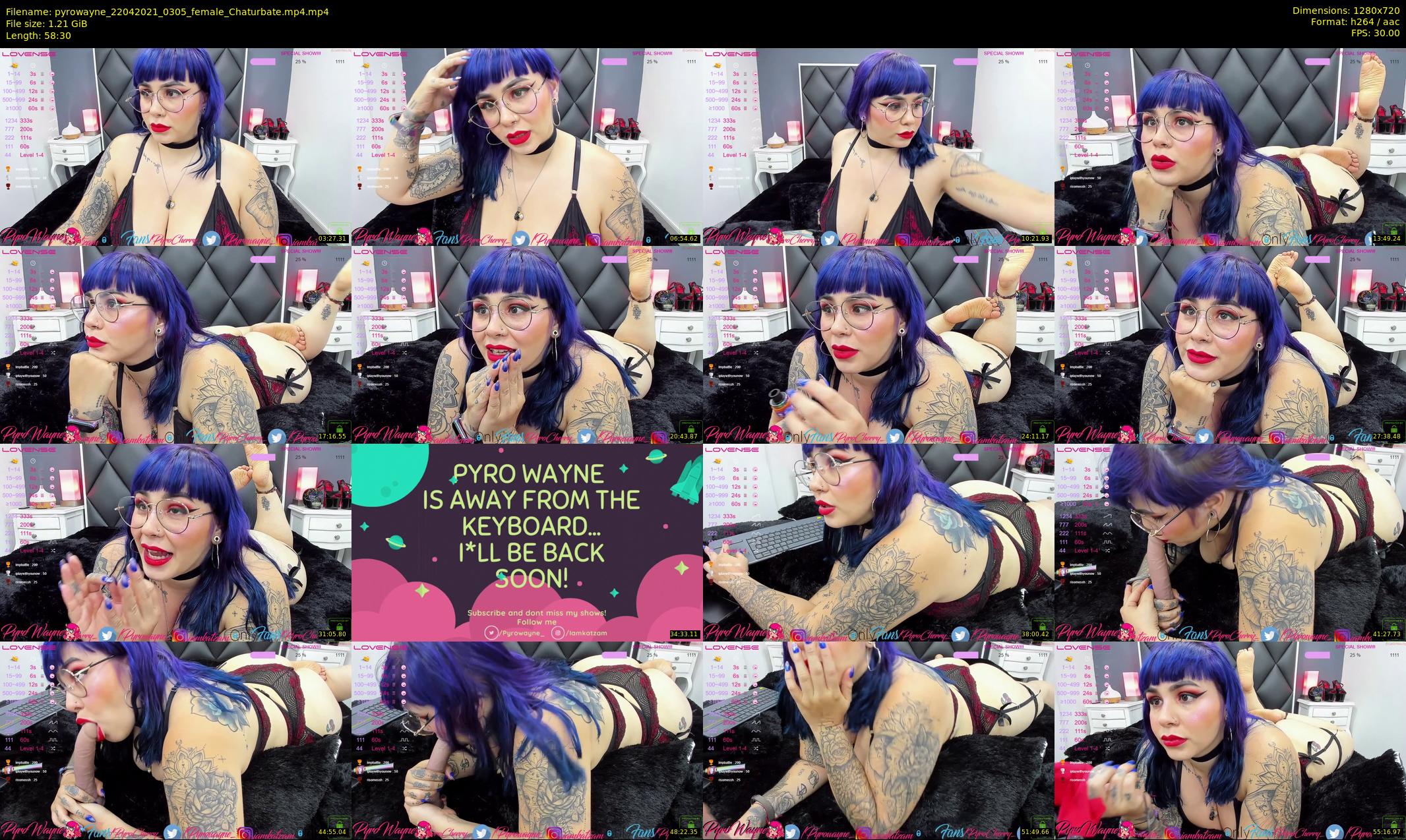 pyrowayne — 59 minute Chaturbate female cam show recording, 720p, Apr 22, 2021