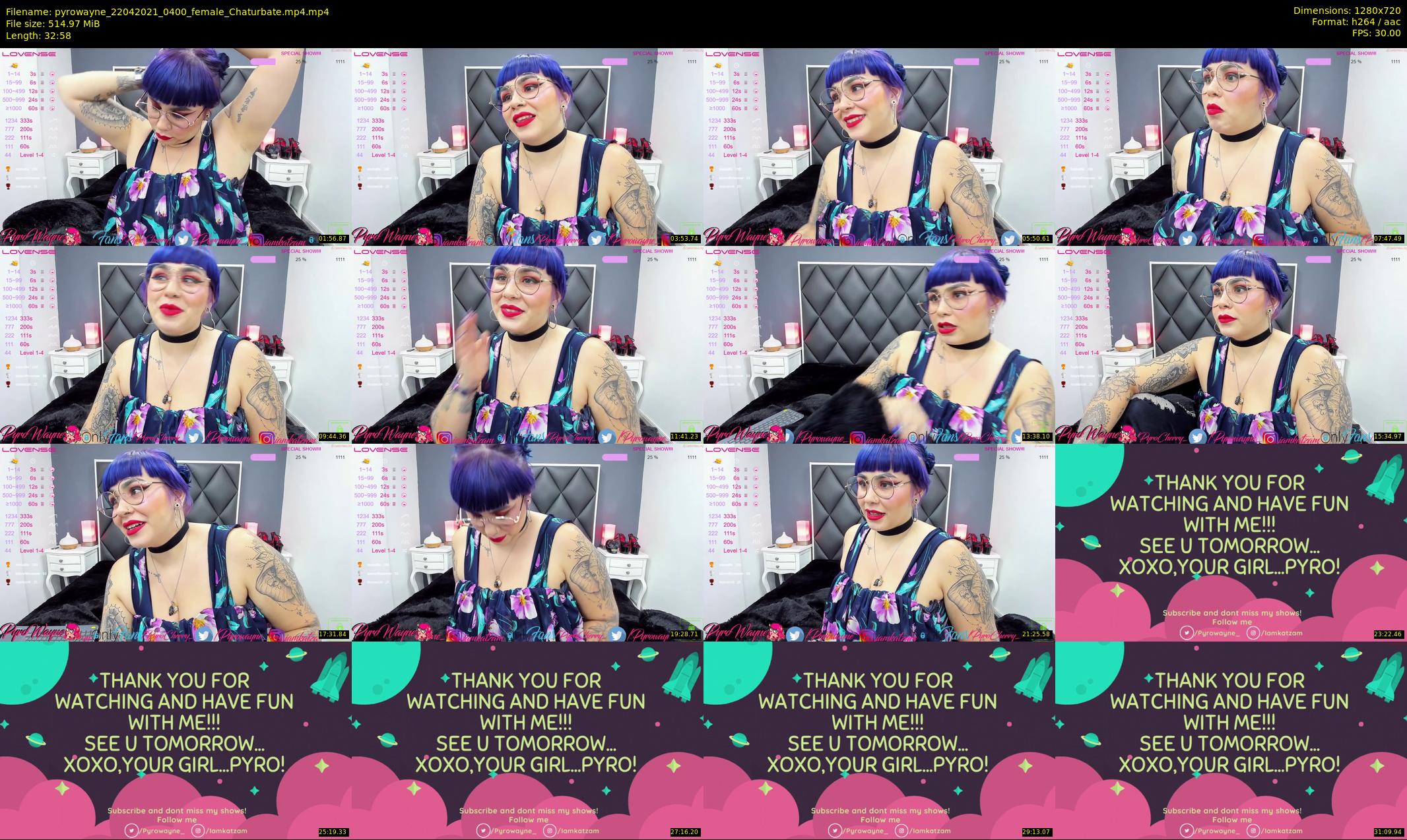 pyrowayne — 33 minute Chaturbate female cam show recording, 720p, Apr 22, 2021
