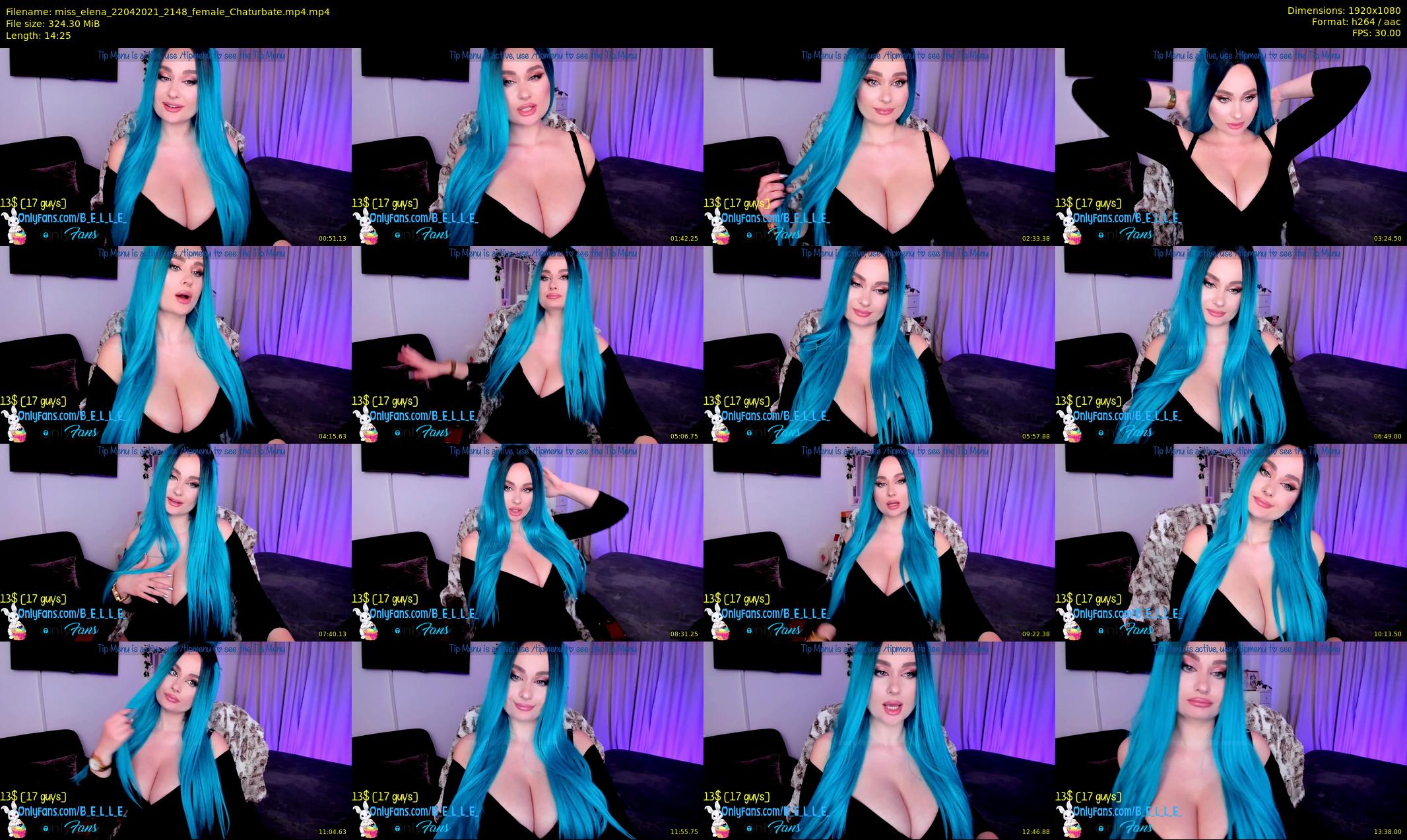 miss_elena — 15 minute Chaturbate female cam show recording, 1080p, Apr 22, 2021