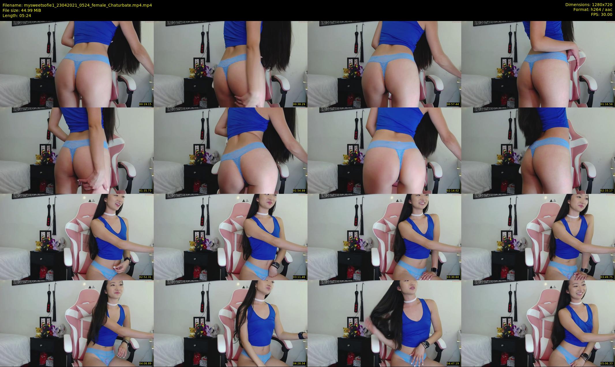 mysweetsofie1 — 6 minute Chaturbate female cam show recording, 720p, Apr 23, 2021