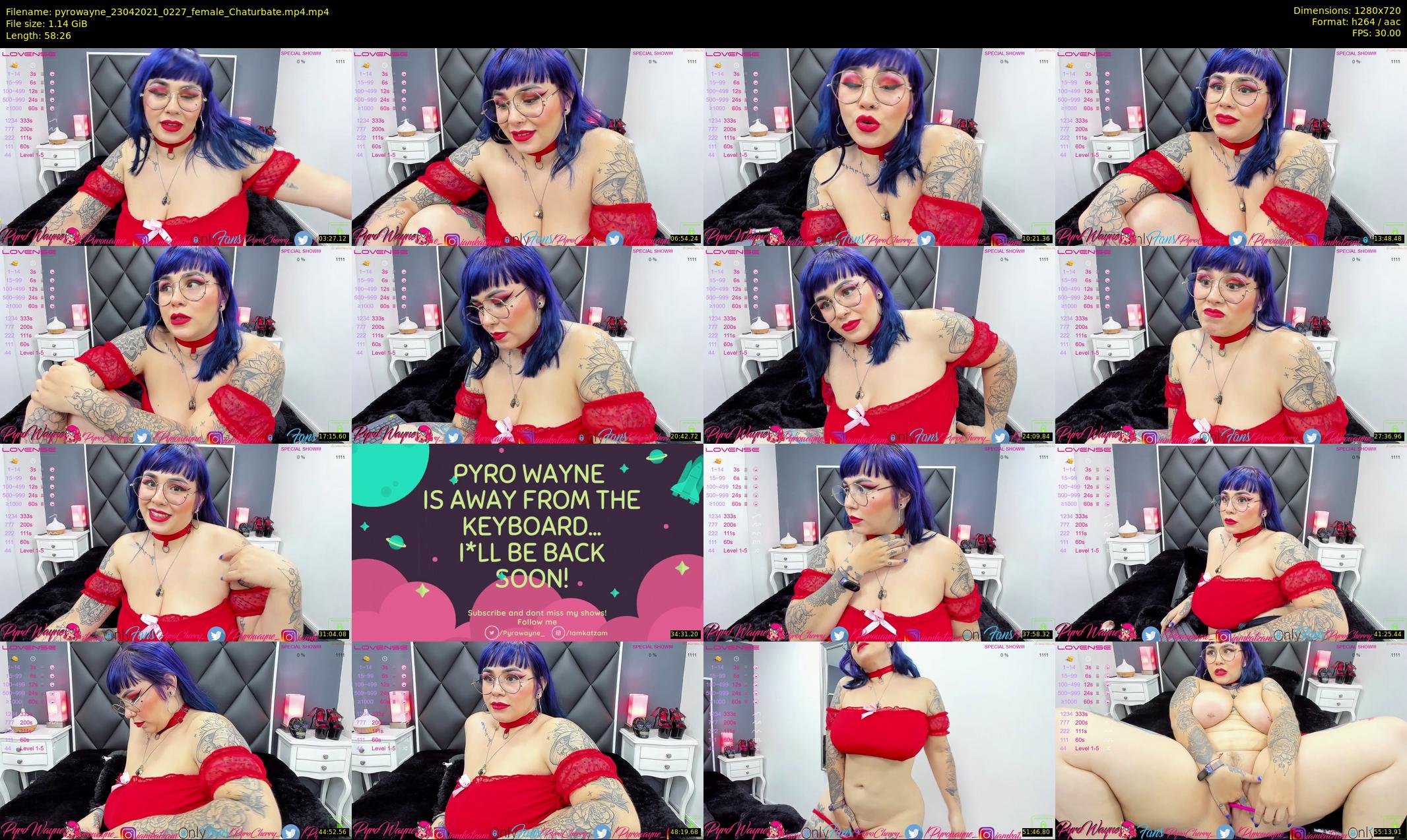 pyrowayne — 59 minute Chaturbate female cam show recording, 720p, Apr 23, 2021