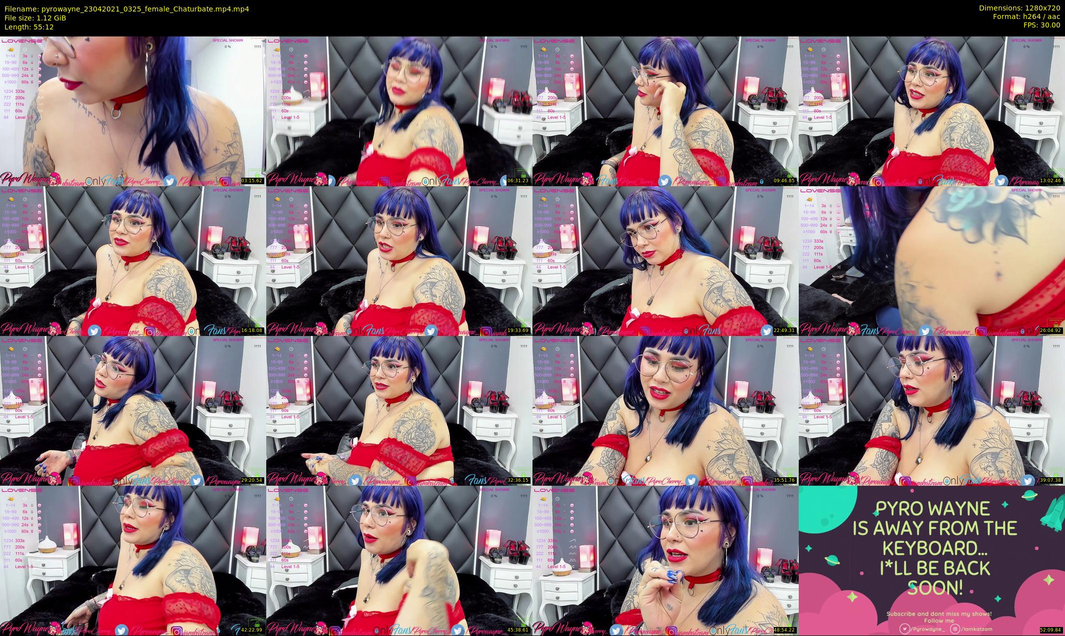 pyrowayne — 56 minute Chaturbate female cam show recording, 720p, Apr 23, 2021