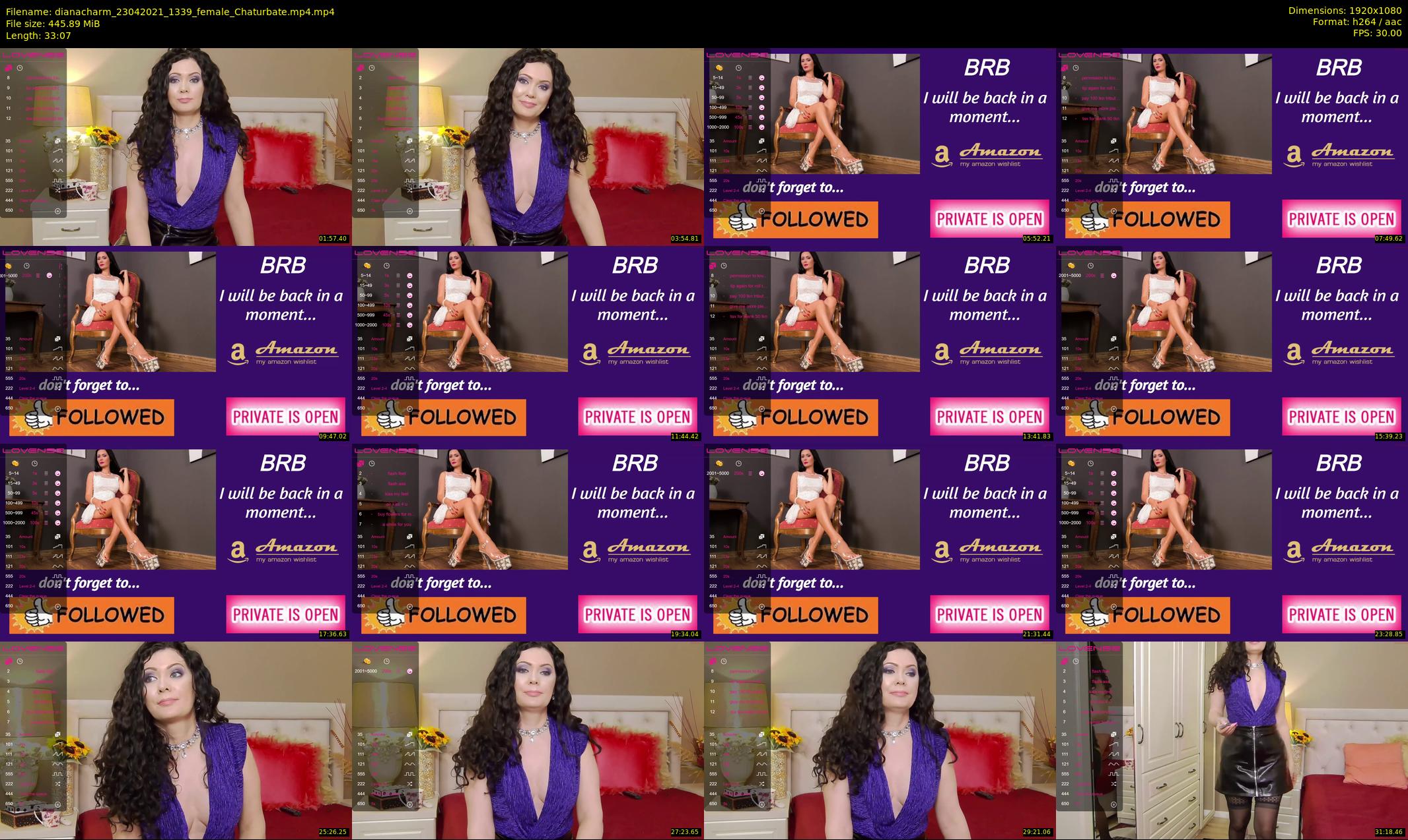 dianacharm — 34 minute Chaturbate female cam show recording, 1080p, Apr 23, 2021