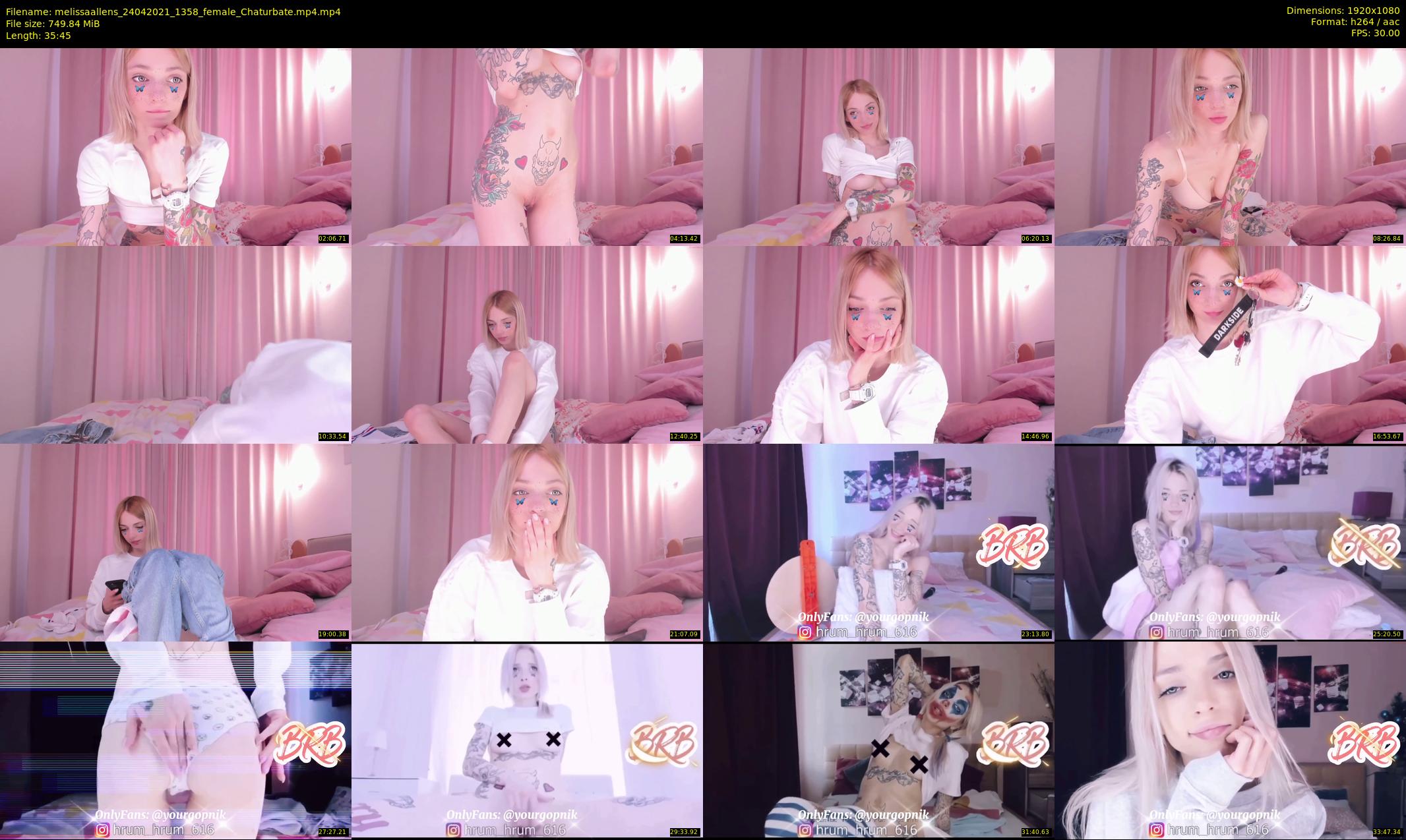 melissaallens — 36 minute Chaturbate female cam show recording, 1080p, Apr 24, 2021