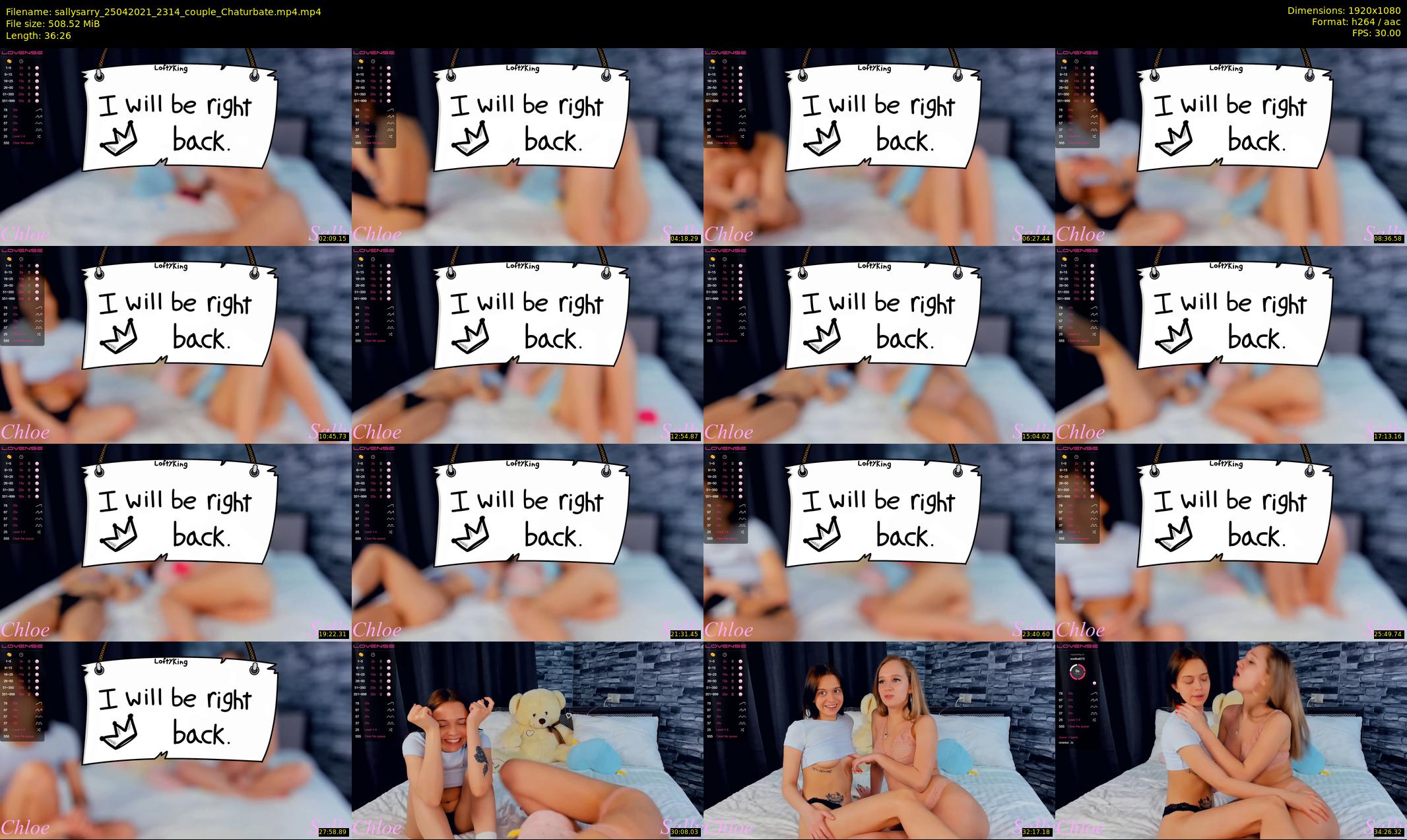 sallysarry — 37 minute Chaturbate couple cam show recording, 1080p, Apr 25, 2021
