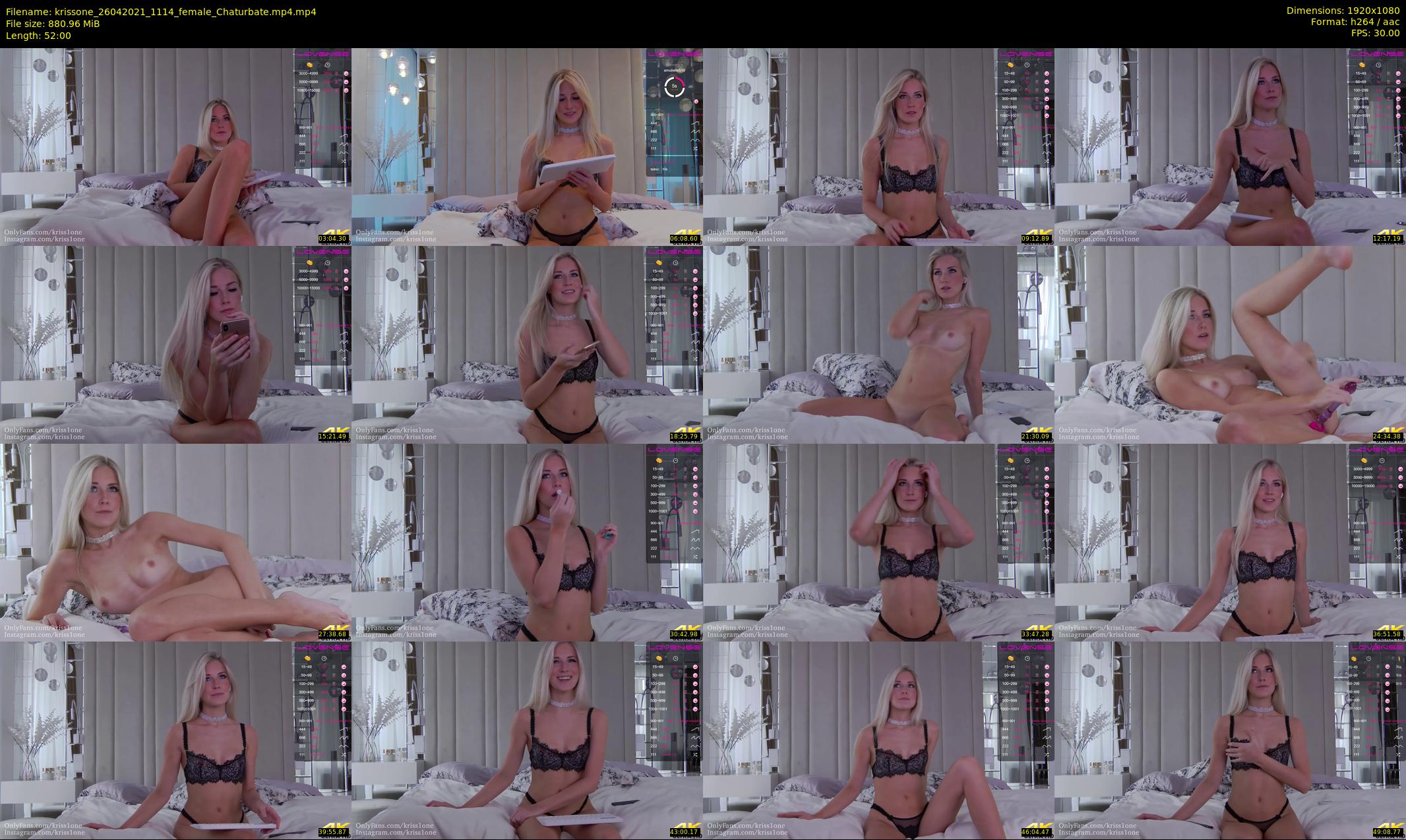 krissone — 52 minute Chaturbate female cam show recording, 1080p, Apr 26, 2021