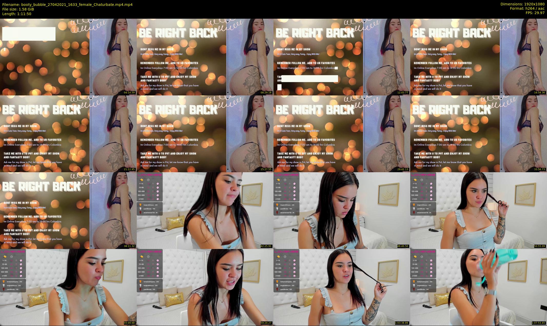 booty_bubble — 72 minute Chaturbate female cam show recording, 1080p, Apr 27, 2021
