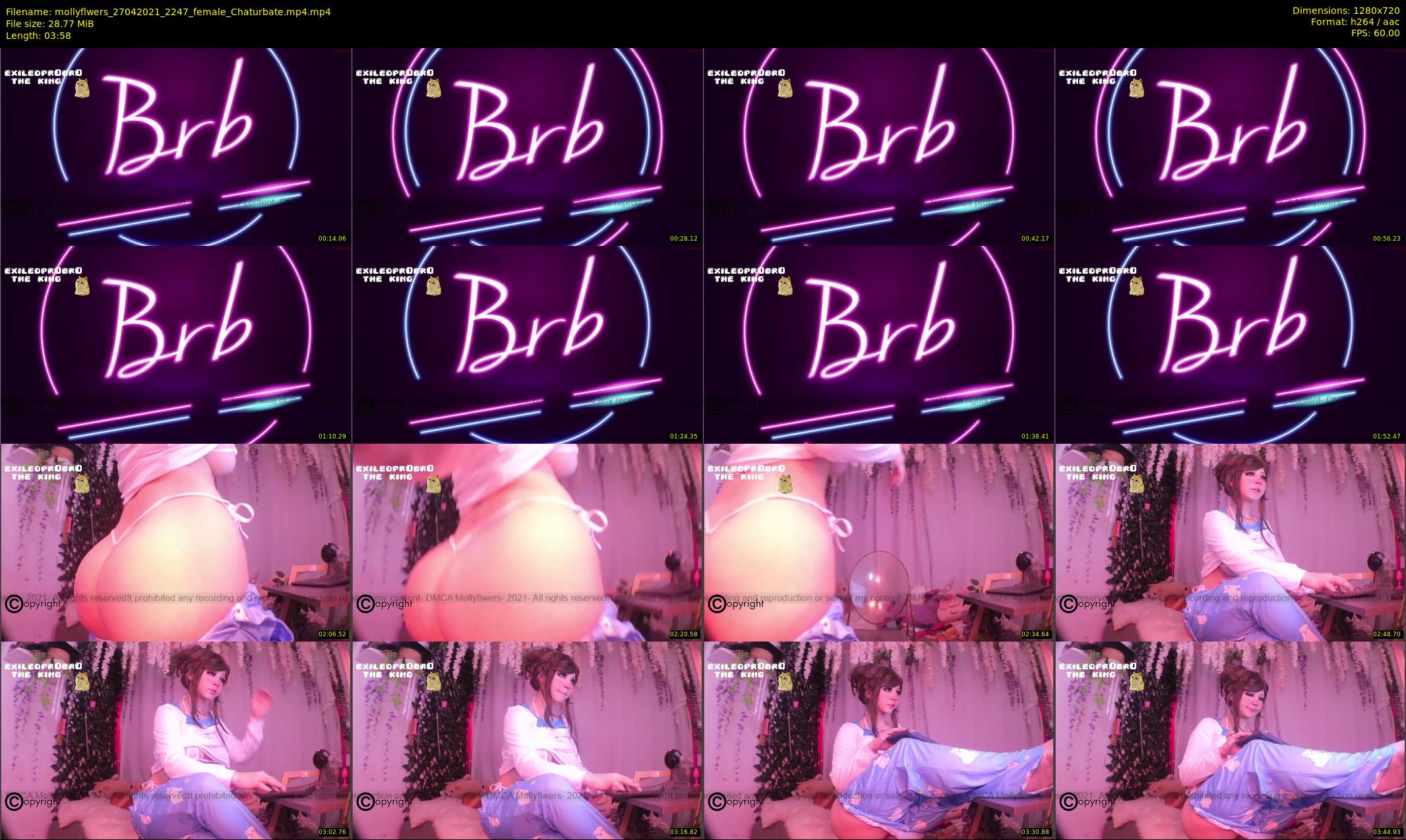 mollyflwers — 4 minute Chaturbate female cam show recording, 720p, Apr 27, 2021
