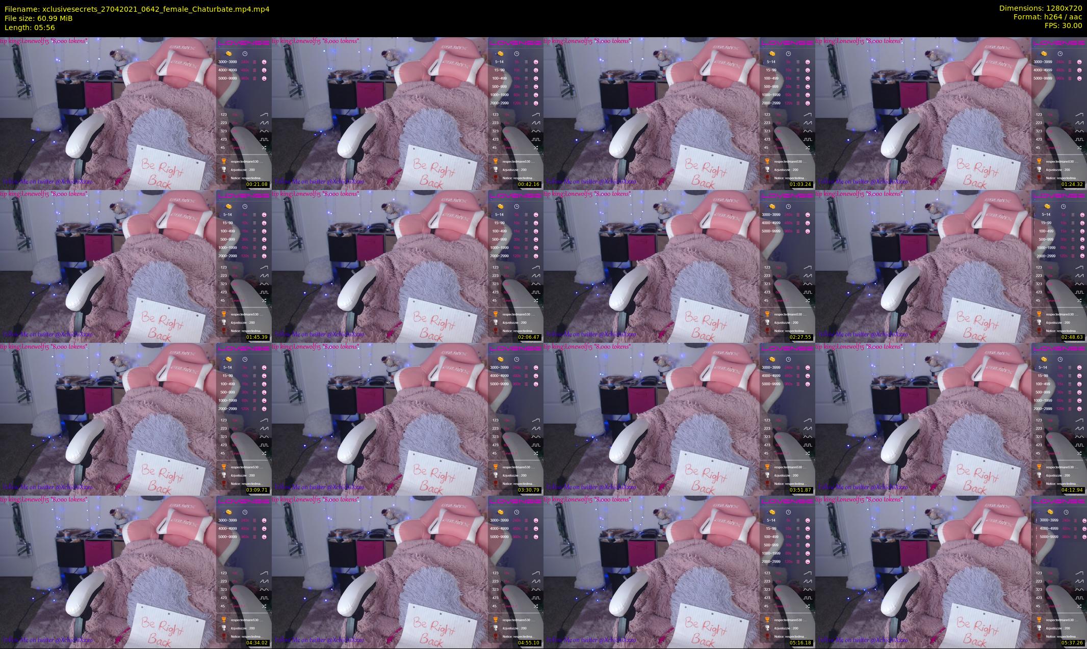 xclusivesecrets — 6 minute Chaturbate female cam show recording, 720p, Apr 27, 2021