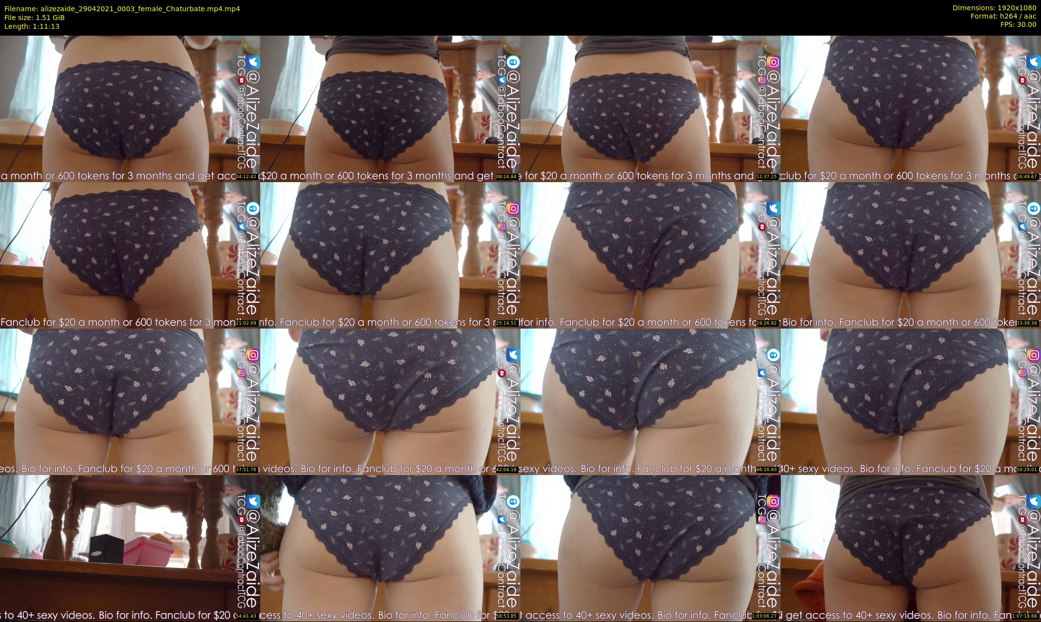 alizezaide — 72 minute Chaturbate female cam show recording, 1080p, Apr 29, 2021