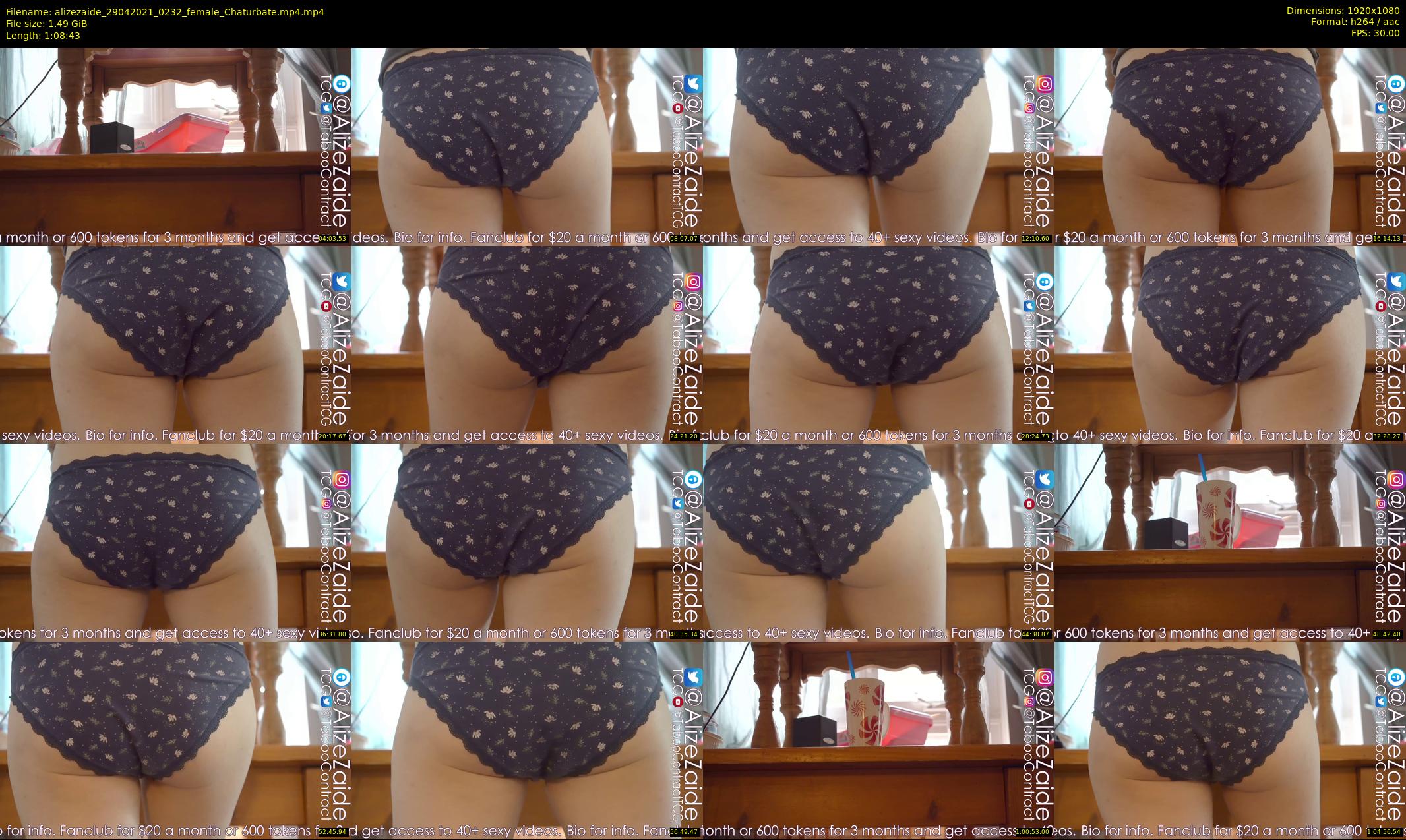 alizezaide — 69 minute Chaturbate female cam show recording, 1080p, Apr 29, 2021