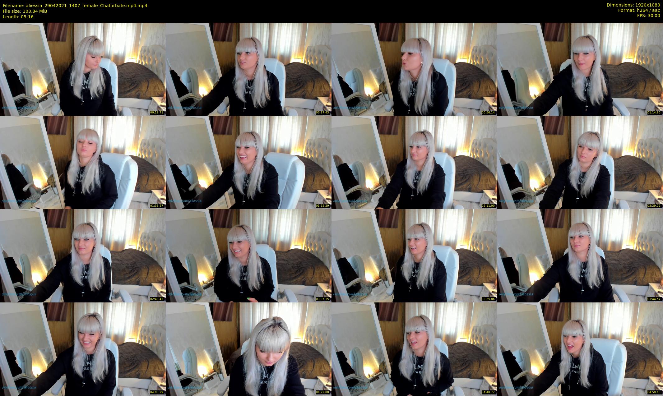 aliessia — 6 minute Chaturbate female cam show recording, 1080p, Apr 29, 2021