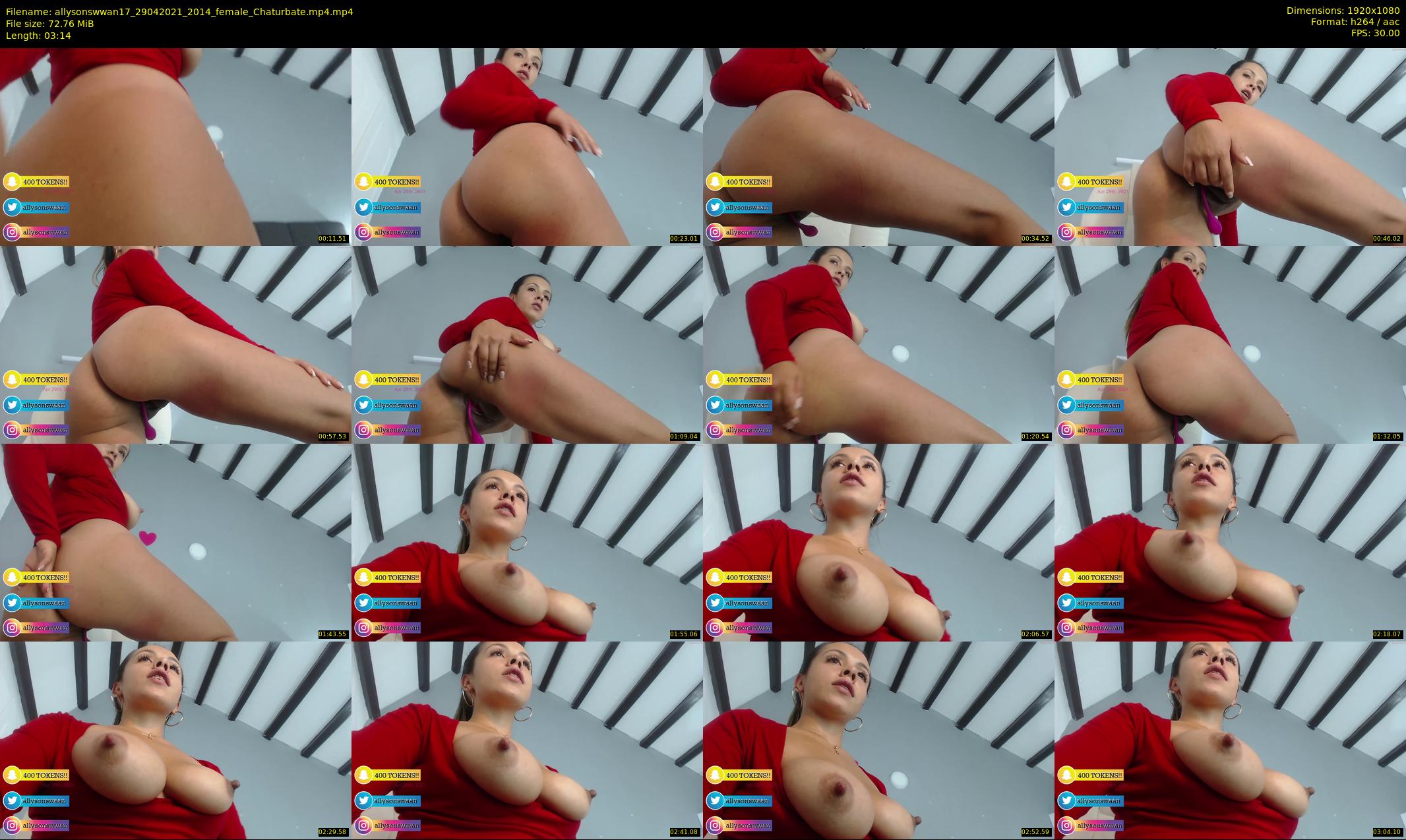 allysonswwan17 — 4 minute Chaturbate female cam show recording, 1080p, Apr 29, 2021
