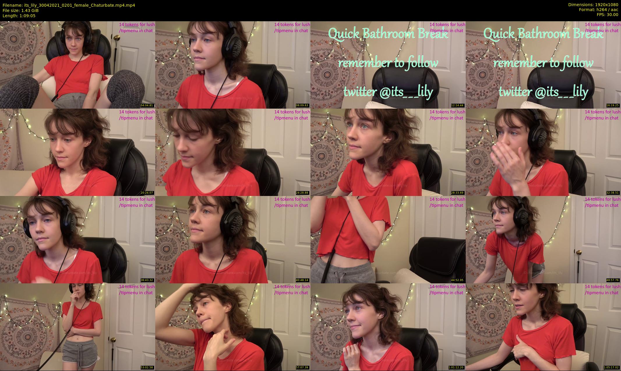 its_lily — 70 minute Chaturbate female cam show recording, 1080p, Apr 30, 2021