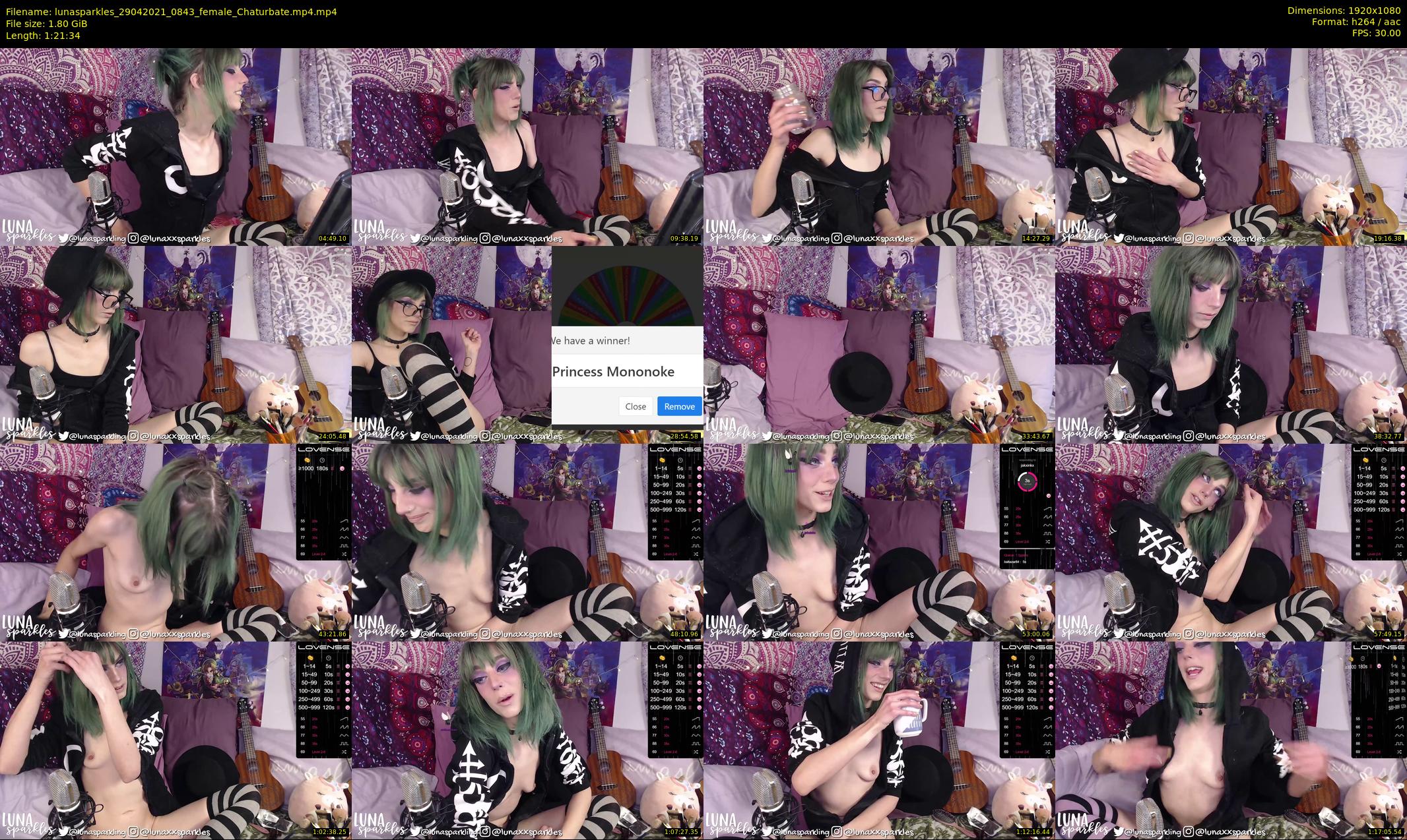 lunasparkles — 82 minute Chaturbate female cam show recording, 1080p, Apr 29, 2021
