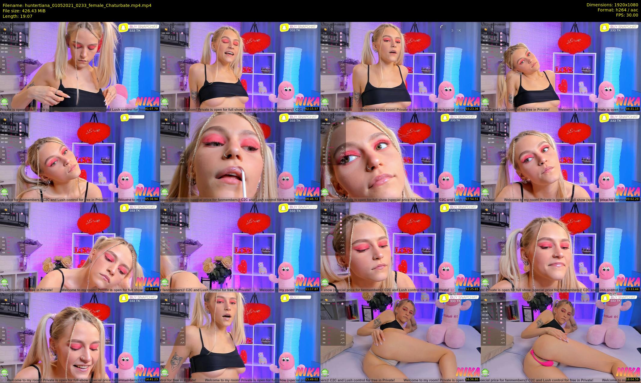 huntertiana — 20 minute Chaturbate female cam show recording, 1080p, May 1, 2021