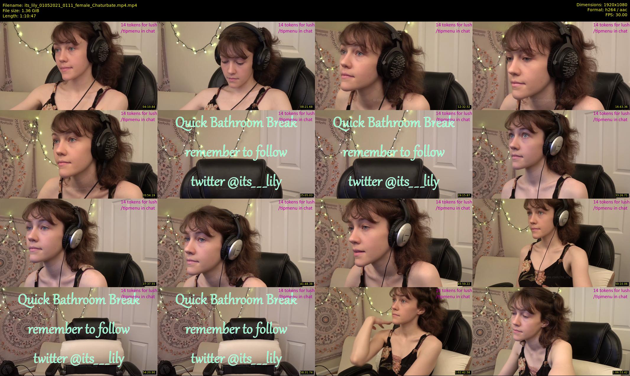 its_lily — 71 minute Chaturbate female cam show recording, 1080p, May 1, 2021