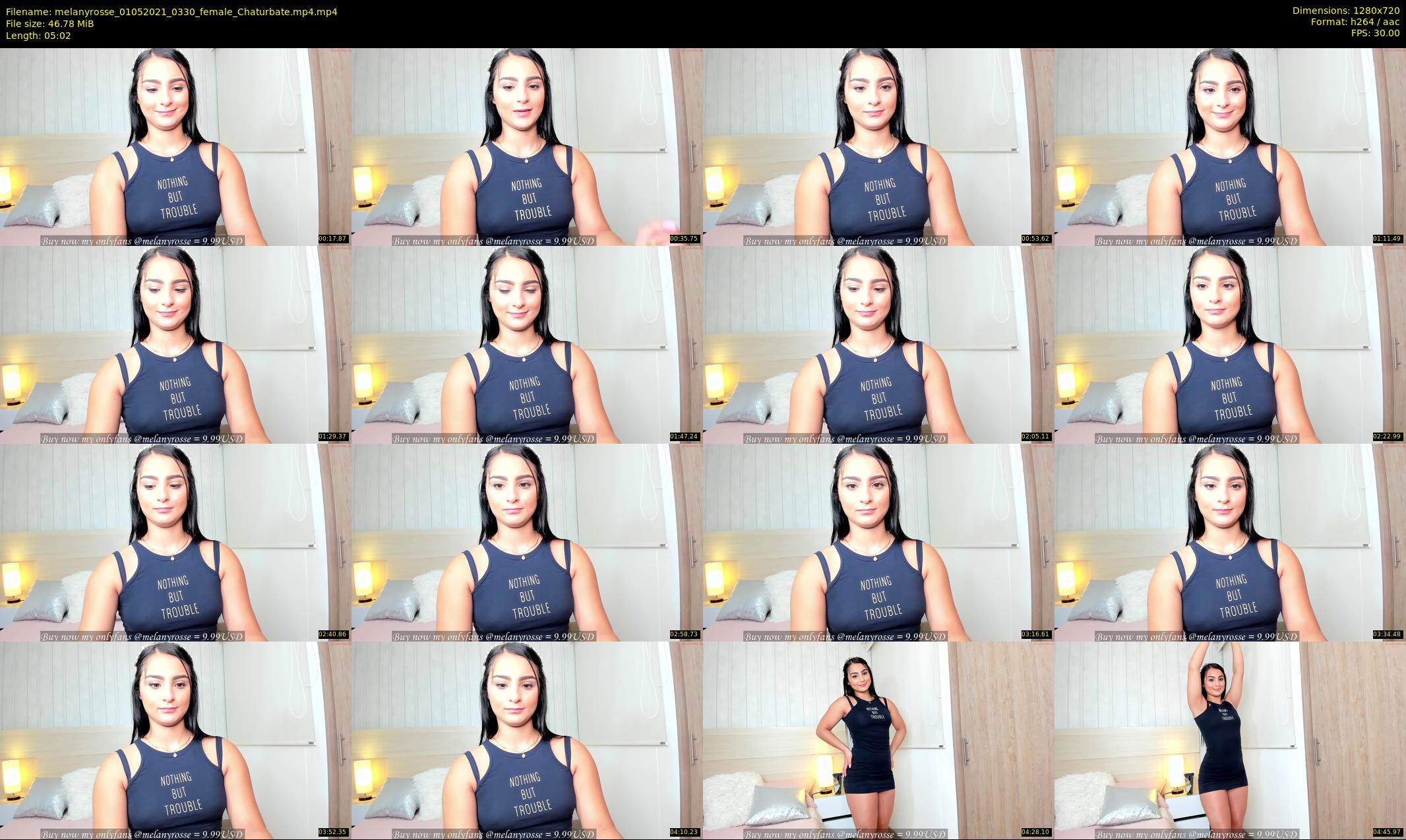 melanyrosse — 6 minute Chaturbate female cam show recording, 720p, May 1, 2021