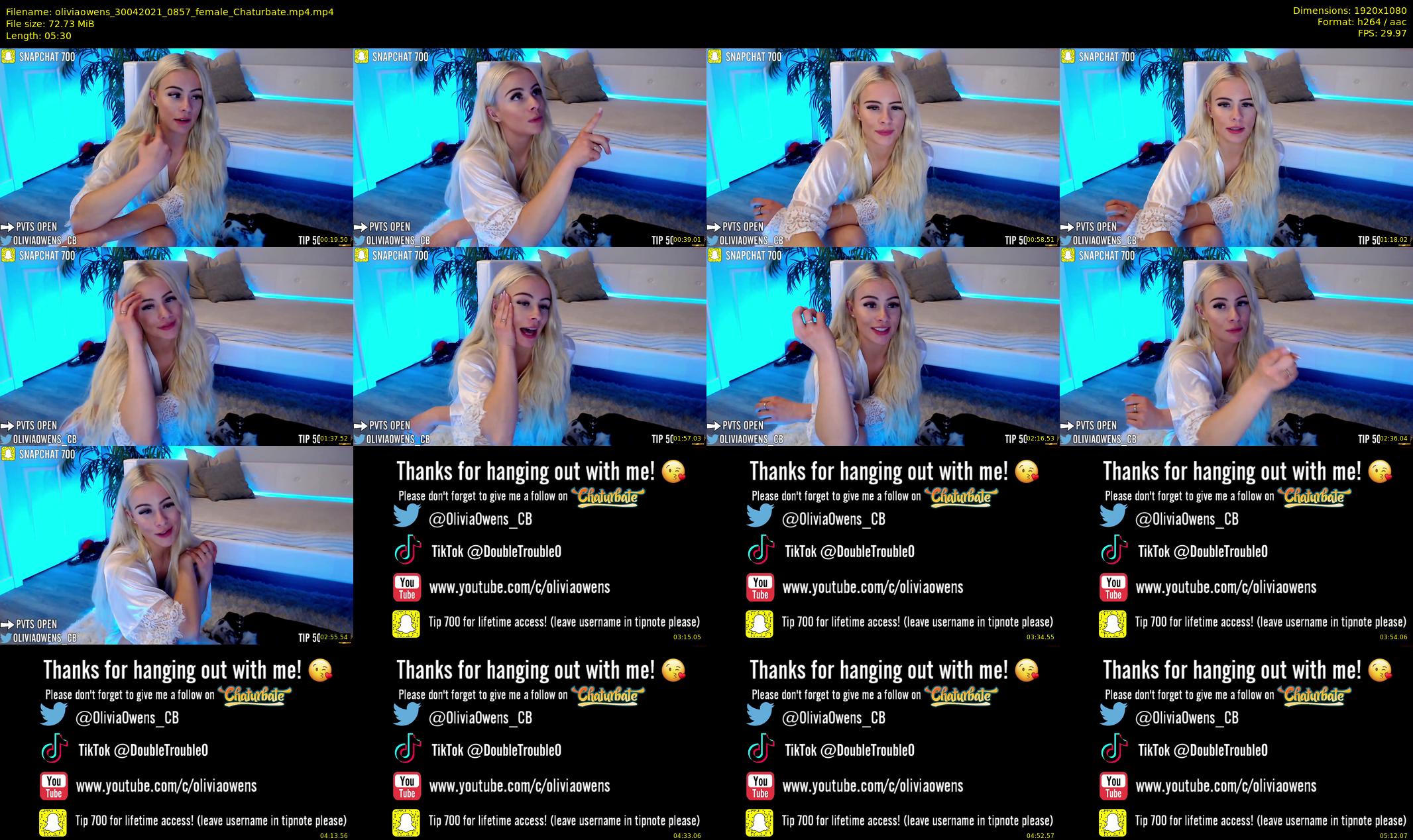 oliviaowens — 6 minute Chaturbate female cam show recording, 1080p, Apr 30, 2021